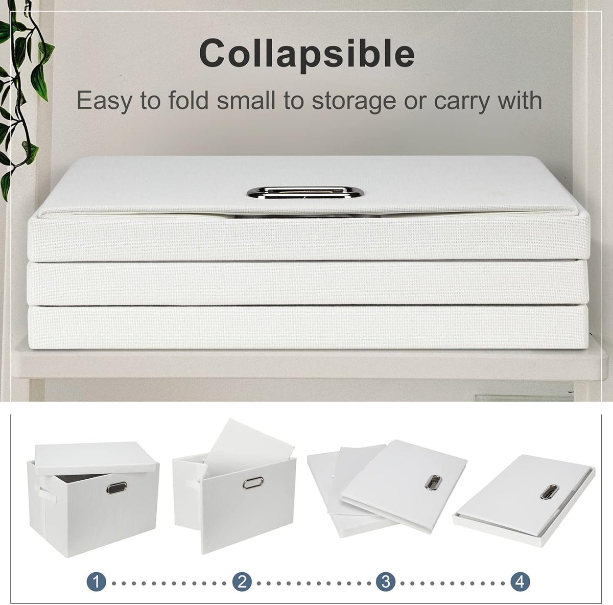 Storage Bins with Lids Fabric Closet Organizers Cubes Office Organization
