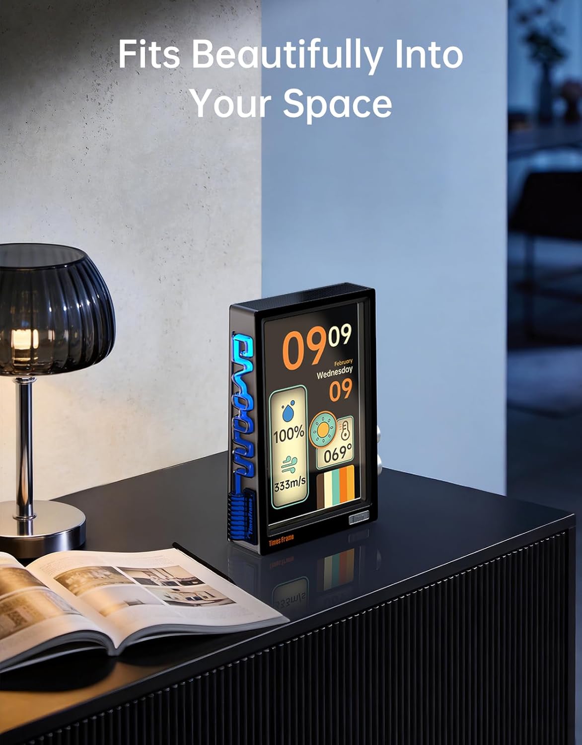 Divoom Times Frame – 10.1" WiFi 6 Digital Picture Frame & Smart Desk Display, No Subscription | 64GB | Send Photos, Videos & AI Styles + Live Widgets (Weather, Calendar, etc)–Perfect Personalized Gift