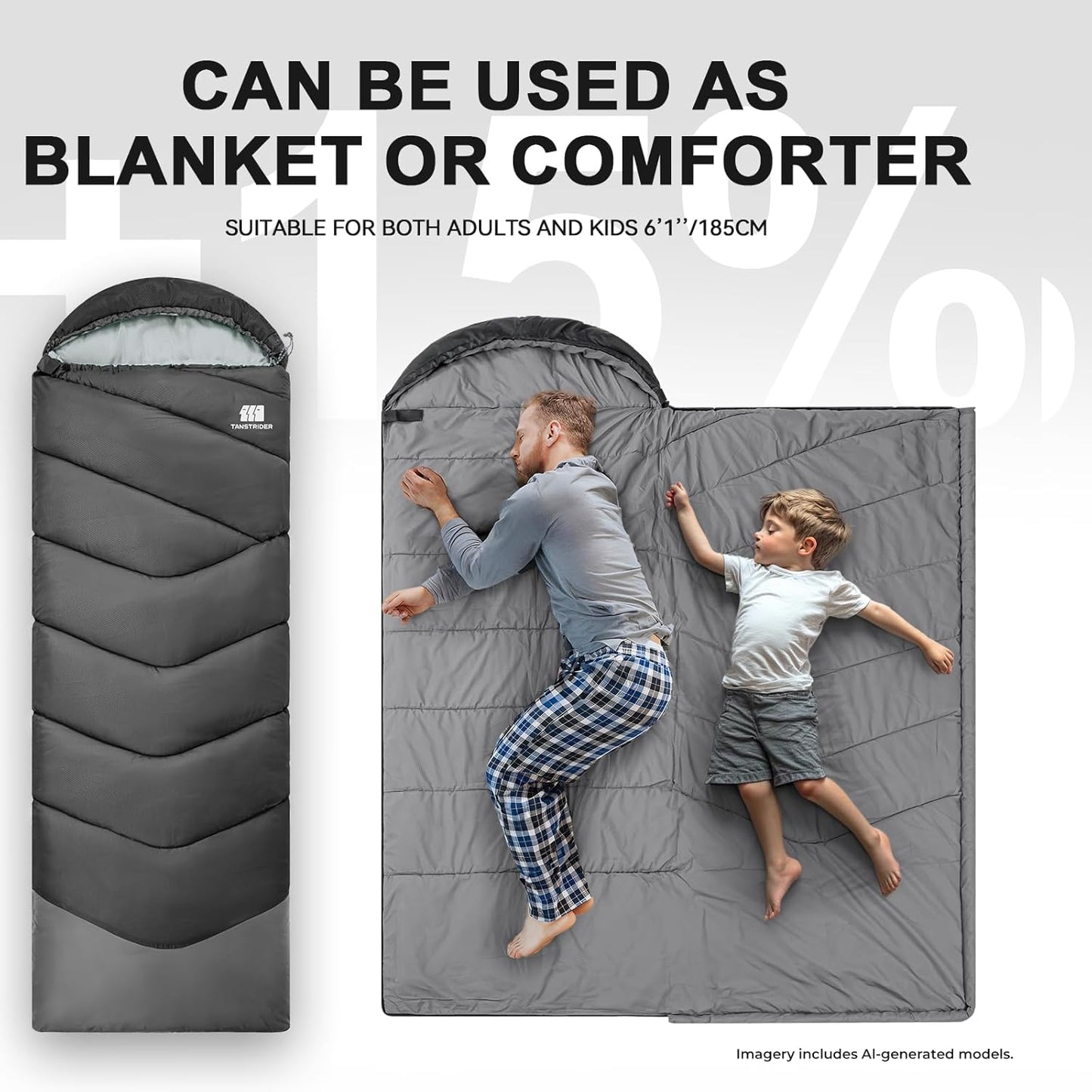 Sleeping Bags for Adults Cold Weather & Warm,Backpacking Camping Sleeping Bag for Tall Girls Boys,Lightweight,Compact,Waterproof Camping Gear for Traveling,Hiking,Hotel,Outdoor & Indoor