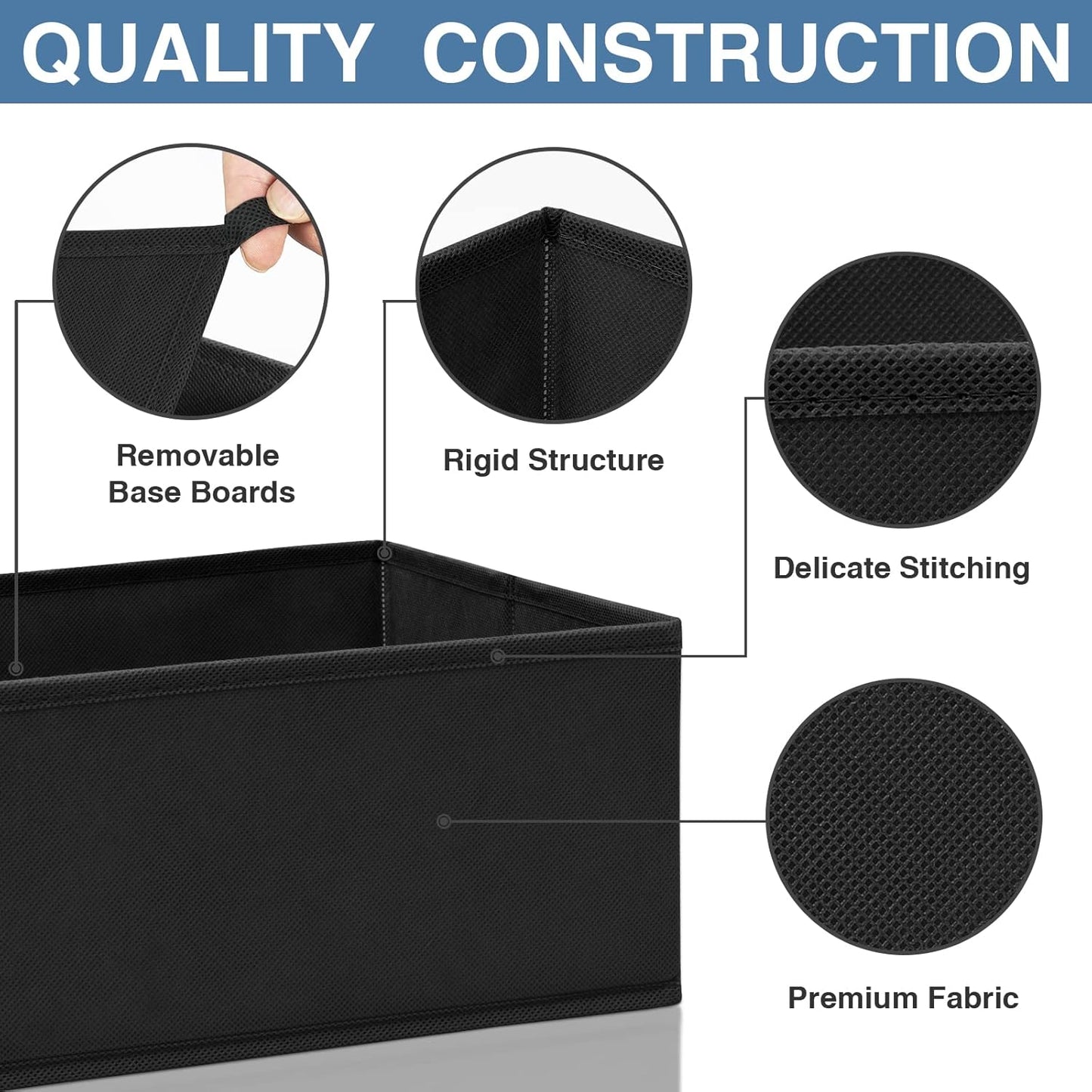 Criusia Drawer Organizer Clothes 12 Pack - Odorless Closet Organizers and Storage for Sock Underwear Bra - Dresser Organizador for Bedroom Organization -Nursery Drawer Divider Trays for Baby Clothes