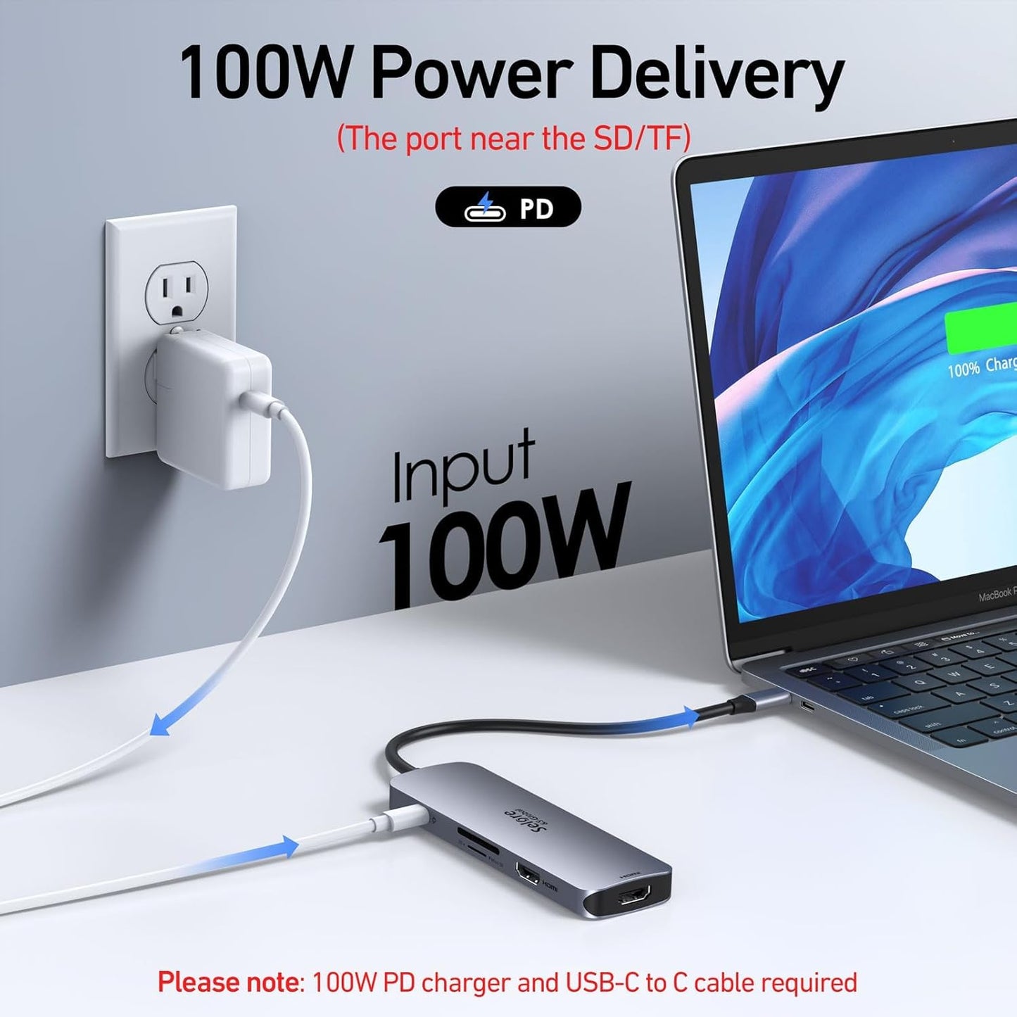 USB C Docking Station Dual HDMI Monitor, USB C to Dual HDMI Adapter with 2HDMI Ports, PD Charging, SD/microSD, USB A&C 3.0 Ports, Laptop Docking Station for Dell XPS/HP/Lenovo/Surface/Yoga etc