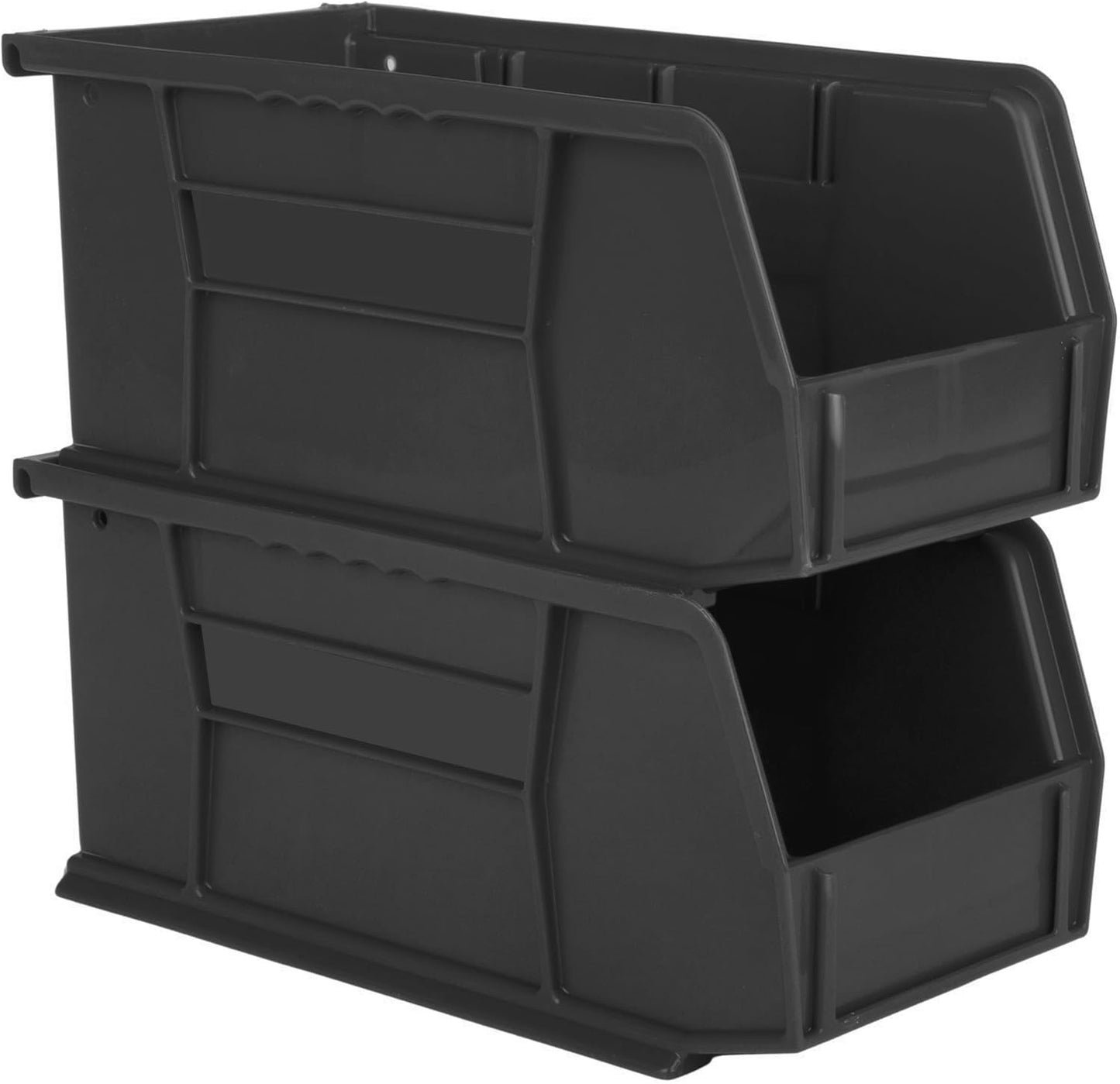 HE HUDSON EXCHANGE 11" x 5.5" x 5" Plastic Stackable Storage Bin, Black