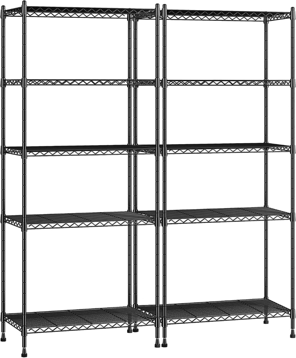Romorgniz 5 Tier Wire Shelving Unit, 13.6"D x 21.5"W x 59.4"H, Pantry, 2PCS