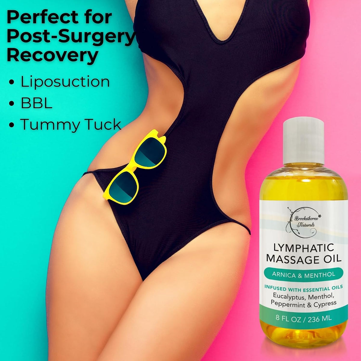 Lymphatic Drainage Massage Oil for Massage Therapy with Arnica & Menthol