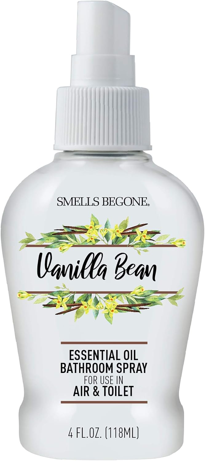 SMELLS BEGONE 4 oz Essential Oil Bathroom Spray - Instantly Eliminate Toilet & Bathroom Odors - Air Freshener Made with Essential Oils (Eucalyptus Mint)