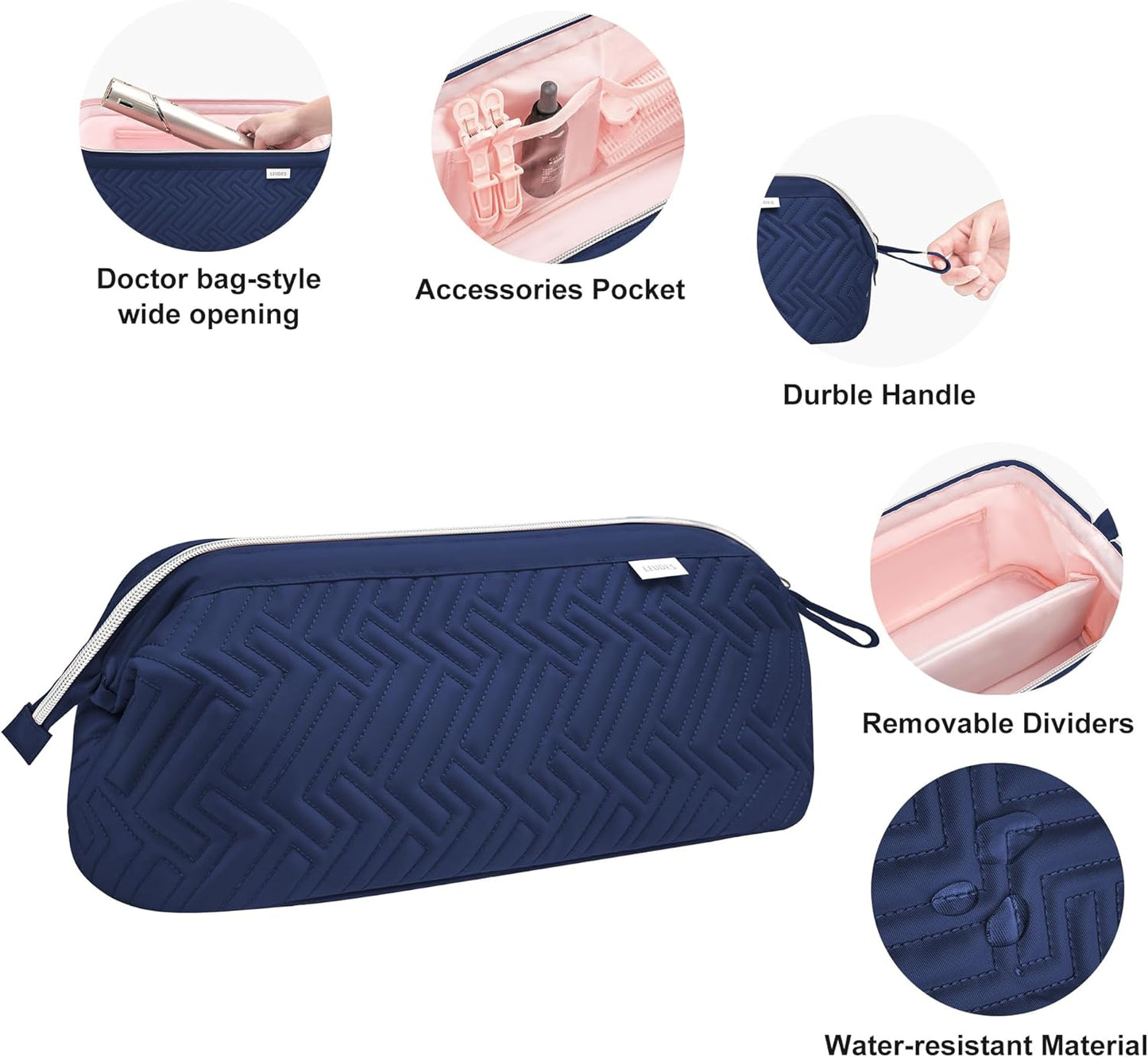 Leudes Hair Tools Travel Bag for Shark Flexstyle Carrying Case Portable Shark Hair Air Wrap Dryer Case Waterproof Dustproof Flat Curling Iron Travel Organizer (Blue)