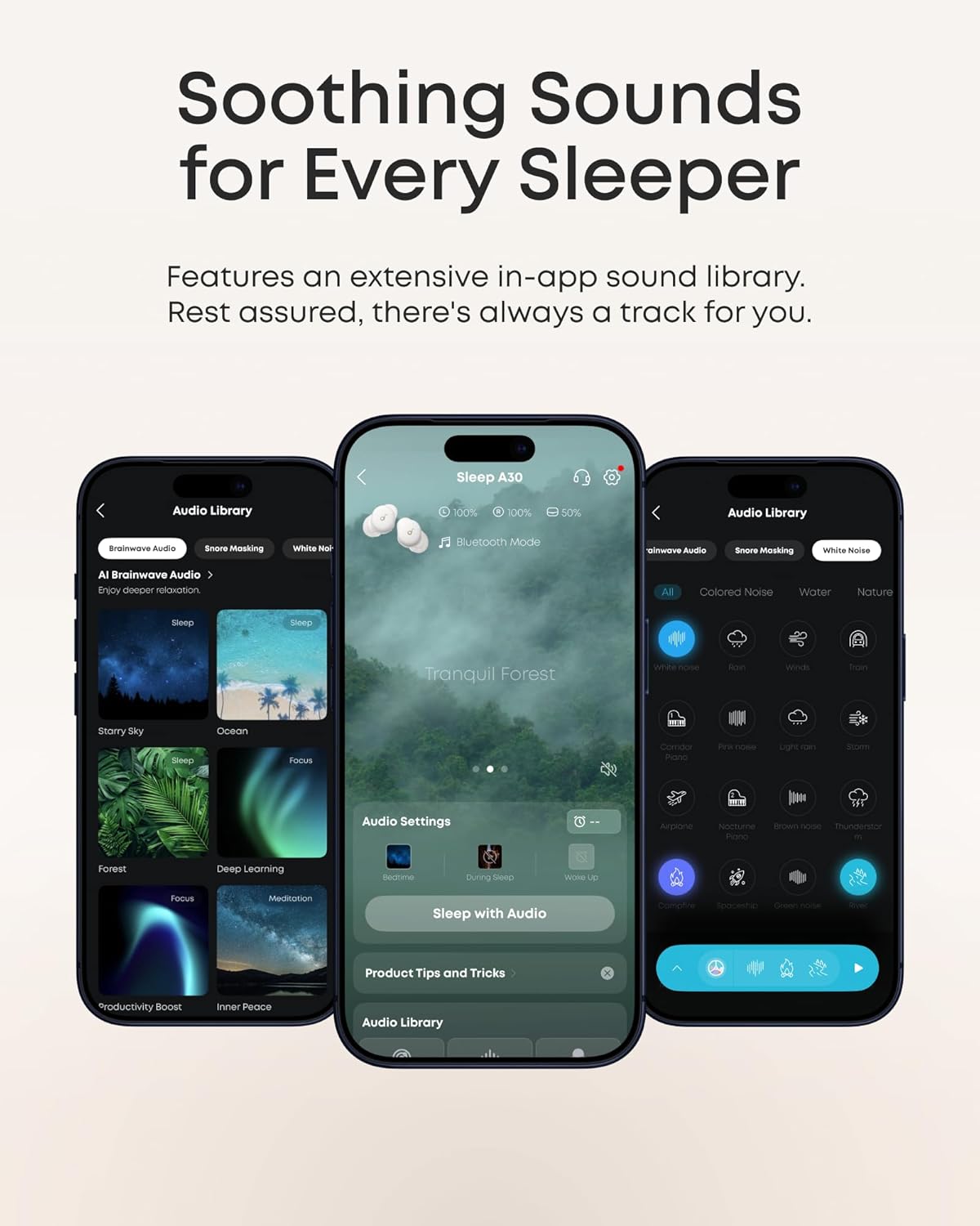 Soundcore Sleep A30 Special by Anker, Sleep Earbuds, ANC, Passive Isolation, Snore Masking Sleep Headphones, Extensive Sleep Audio, Ultra Comfort for Side Sleepers, 8-10H Playtime