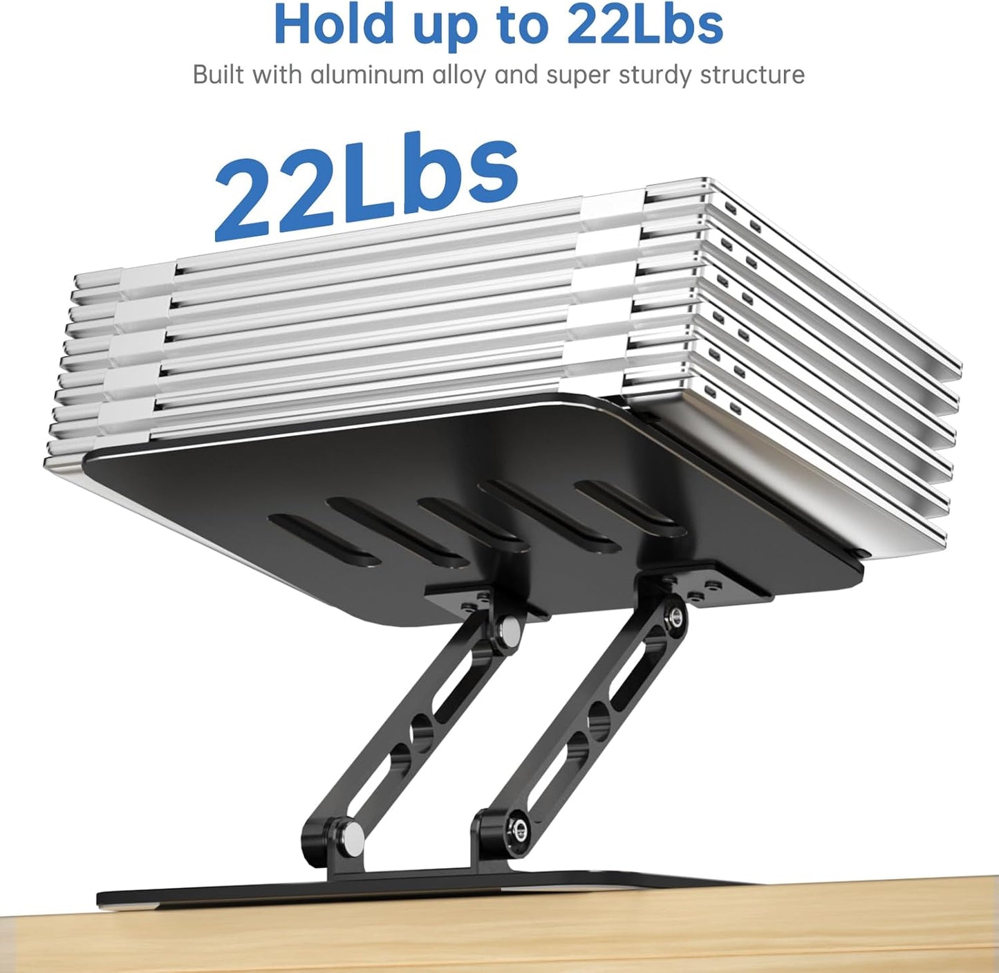 Laptop Stand for Desk Adjustable Computer Stand with 360 Rotating Base Ergonomic Laptop Riser Mount for Desk Foldable Protable Computer Desk Fits with MacBook Pro Air,