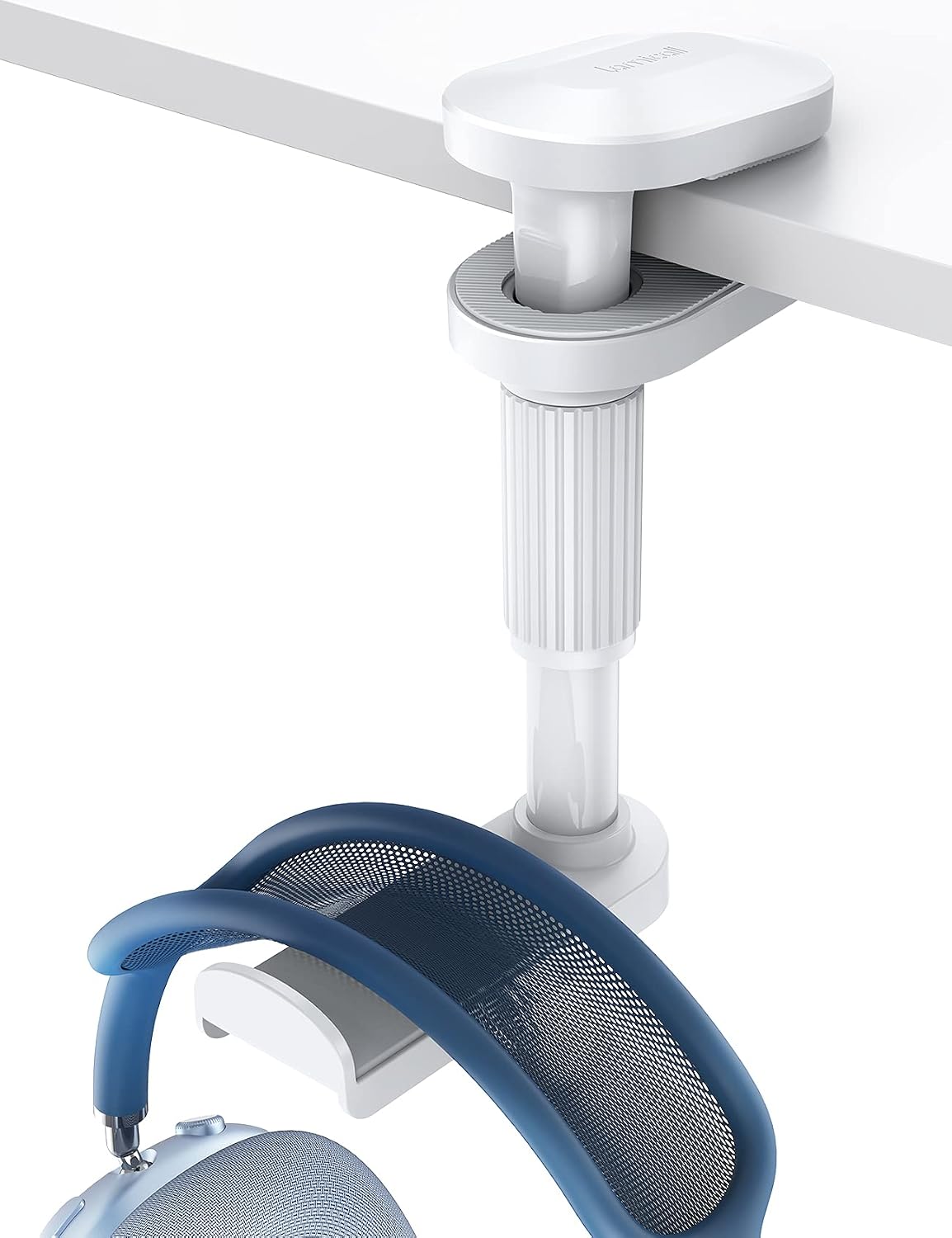 Lamicall Headphone Stand, Headset Holder - [2025 Upgarded] 360° Rotating Headphone Hanger, Earphone Holder Hook Mount Clamp Under Desk for Airpods Max, Sennheiser, More, White
