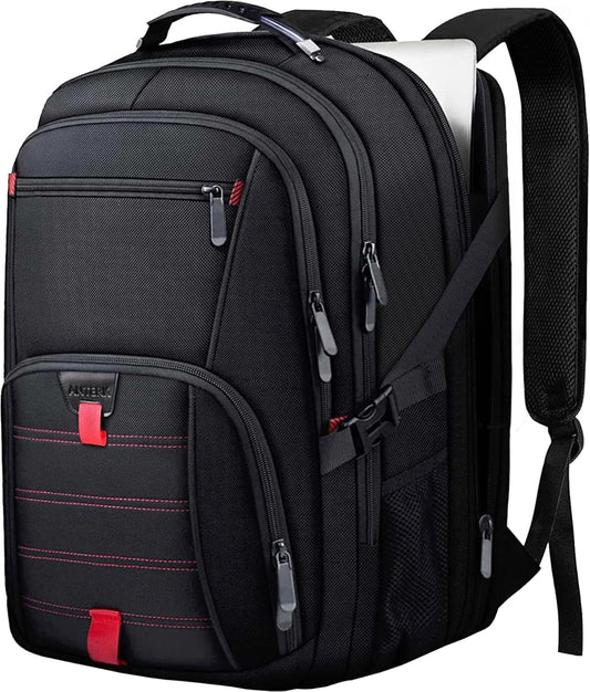 ANTERK Extra Large Travel Laptop Backpack, 17.3 Inch Carry on Backpack for Men Women, Big Anti Theft Water Resistant College Bussiness TSA Airline Approved Work Computer Backpack, Black