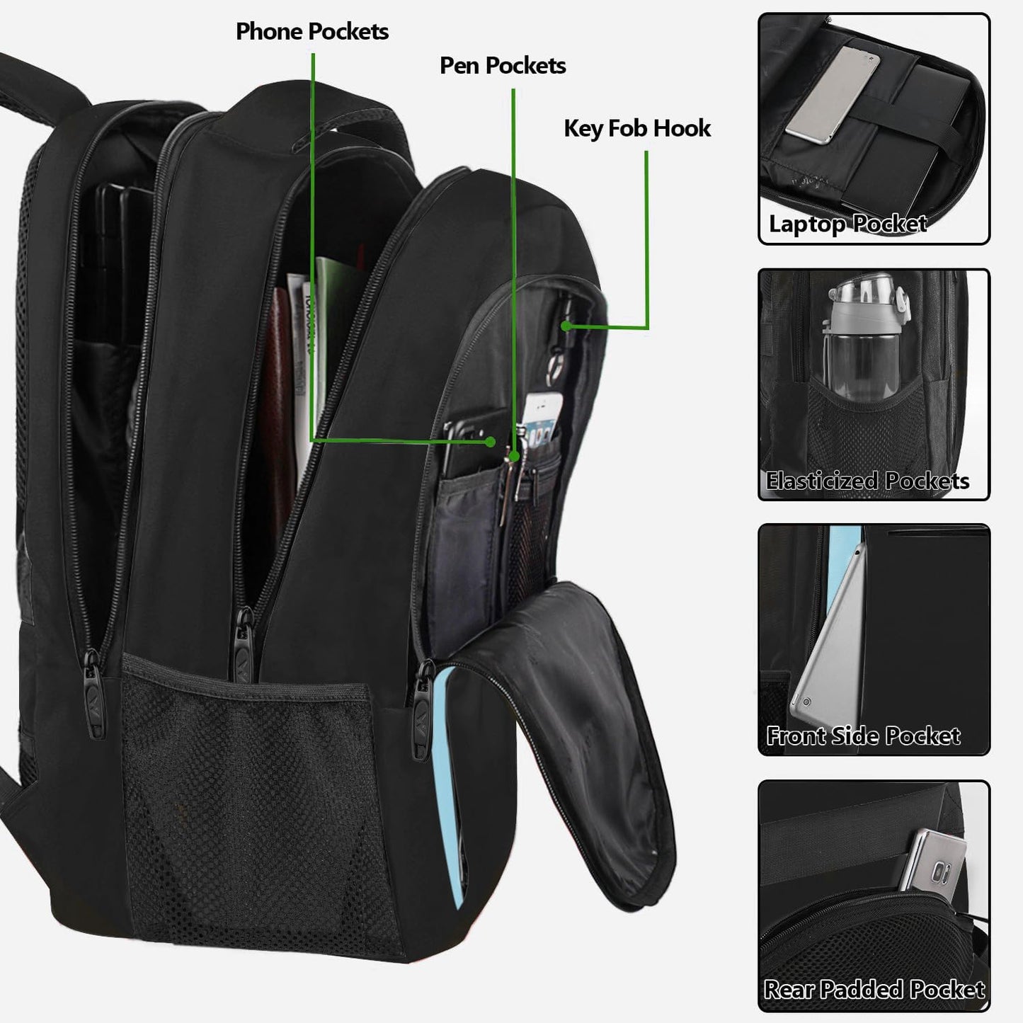 MATEIN Travel Laptop Backpack for Men, Business Anti Theft Slim Sturdy Laptops Backpack, Water Resistant College Computer Bag Gift for Women Fits 15.6 Inch Notebook