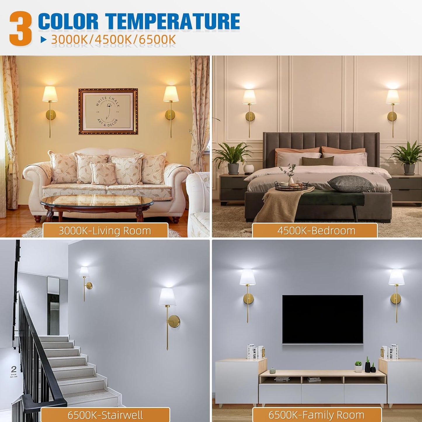 NIORSUN Battery Operated Wall Sconce Set of 2,Gold Rechargeable Wall Lights with 10400mAh Dimmable Bulbs and Remote,10 Colors Wireless Wall Lamps for Bedroom Living Room Hallway Decor