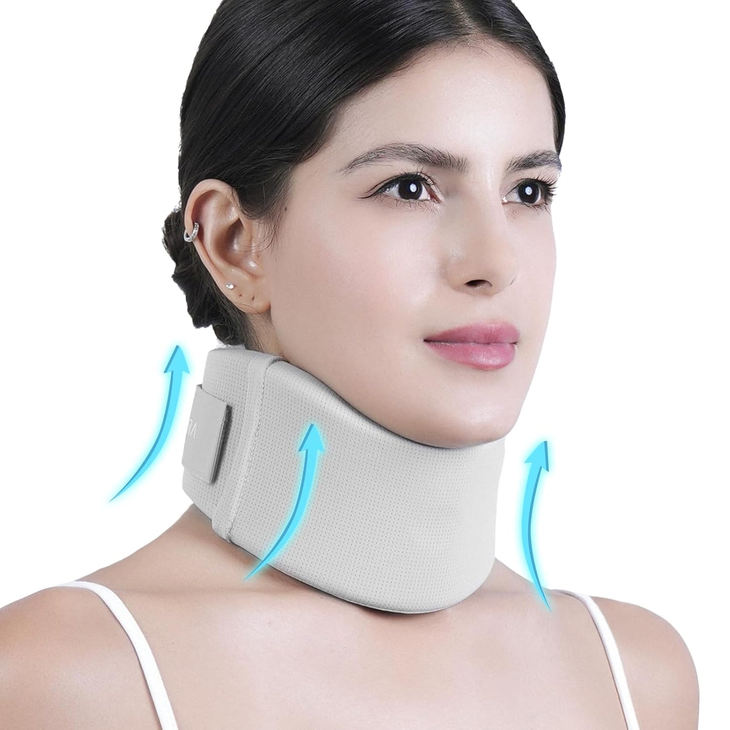 Ice Silk Neck Brace - Soft, Breathable Cervical Collar for Pain Relief & Posture Correction - Anti-Snoring Support for Comfortable Sleep - Ideal for Office Workers