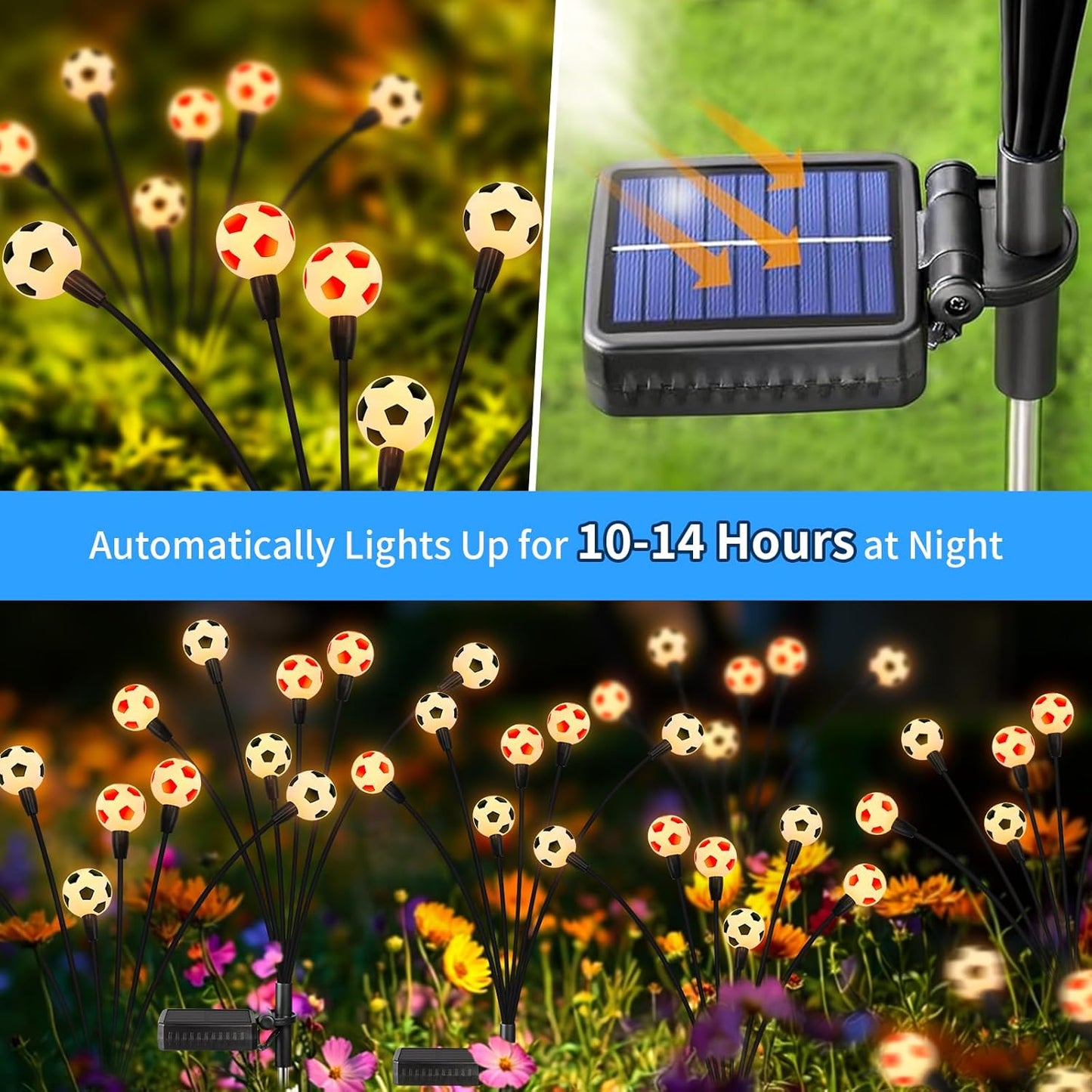 ASMAD Solar Lights Outdoor Waterproof 8 Pack, FIFA World Cup 2026 Outdoor Lights, Soccer Ball Light, World Cup Decorations for Patio Garden Outdoor Decor, Gifts for Women, Gifts for Men