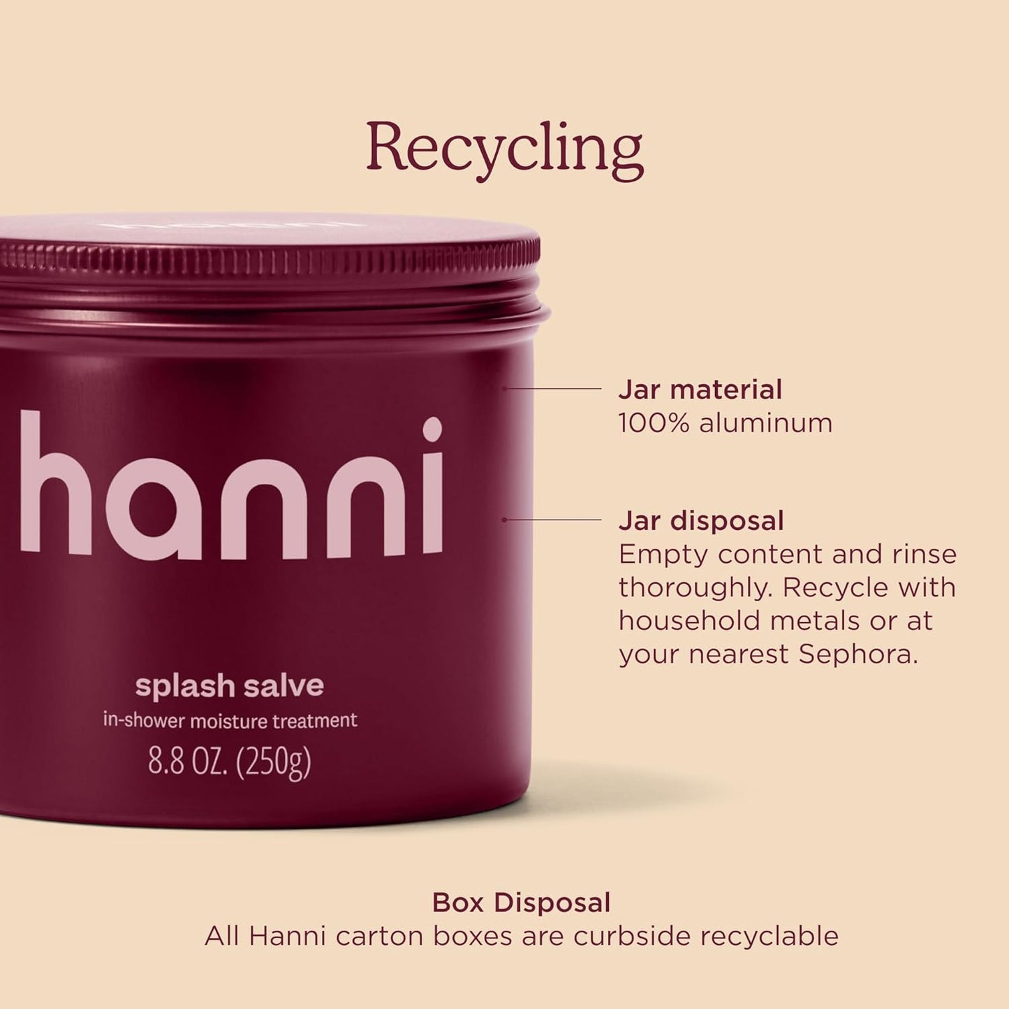 HANNI Splash Salve Body Mask, In-Shower Moisturizer with Coconut, Jojoba, Shea Butter & Glycerin, Deep Conditioning for All Skin Types, 250 mL / 8.8 oz