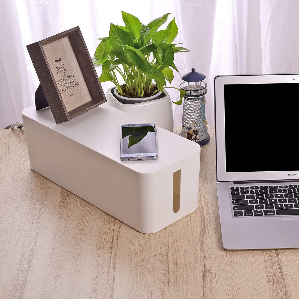 3 Pack Cable Organizer Box, Cable Management Box for Surge Protector