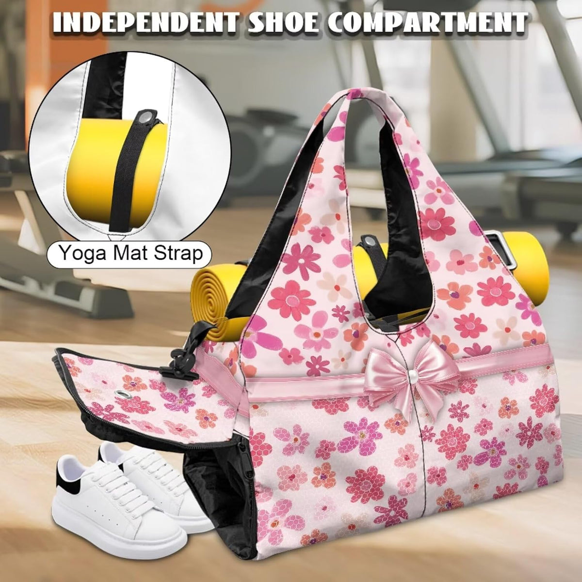 Yoga Mat Bag for Men Women Canvas Yoga Mat Carrier Take In Out Mat Easily for Beach Swim Bags Pool Sports Gym