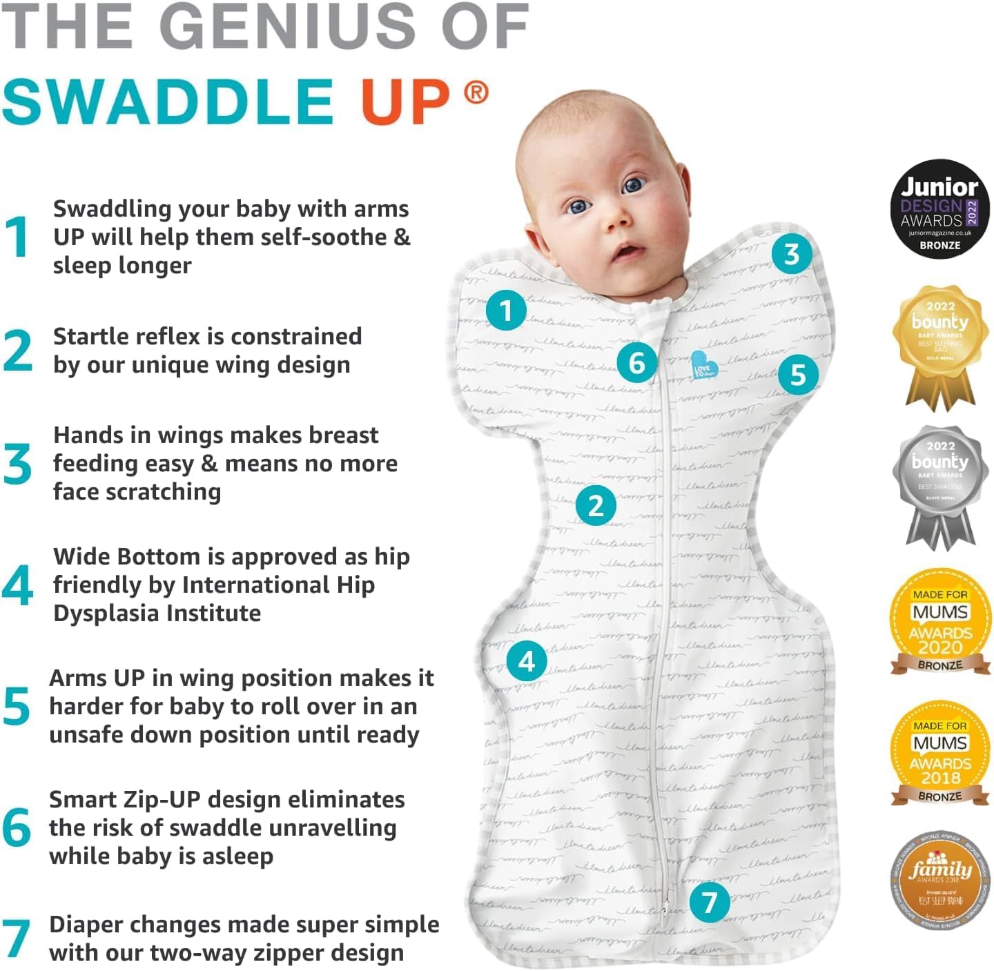 Love to Dream Organic Swaddle, Baby Sleep Sack, Swaddle Up Self-Soothing Swaddles for Newborns, Get Longer Sleep, Snug Fit Helps Calm Startle Reflex,1.0 Tog, Small 5-8.5lbs, Cream