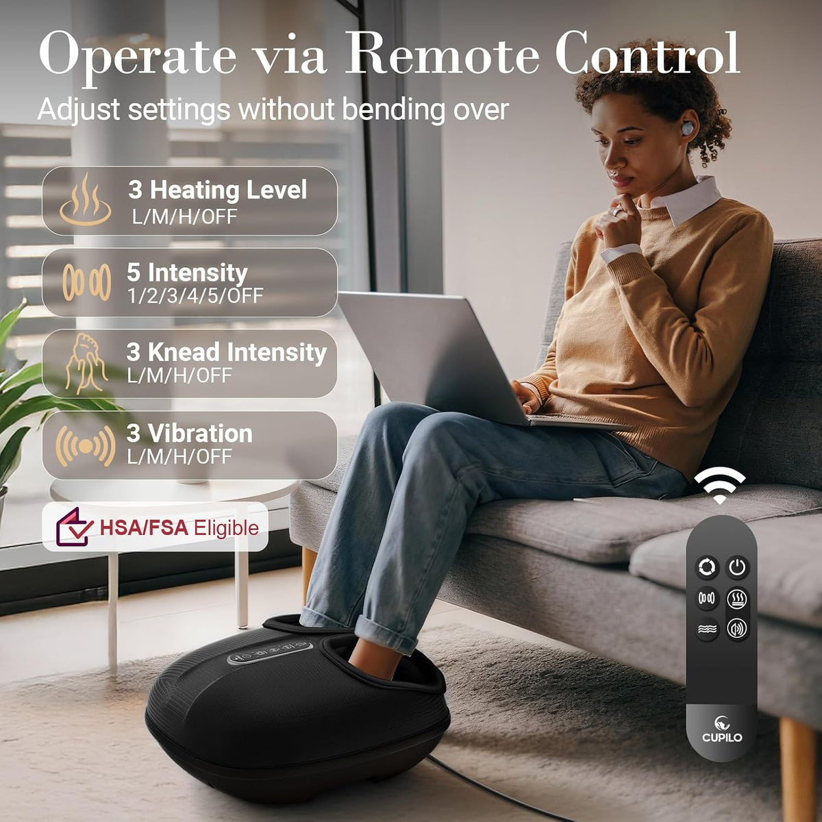 CuPiLo Foot Massager with Heat for Plantar Fasciitis, FSA Eligible HSA