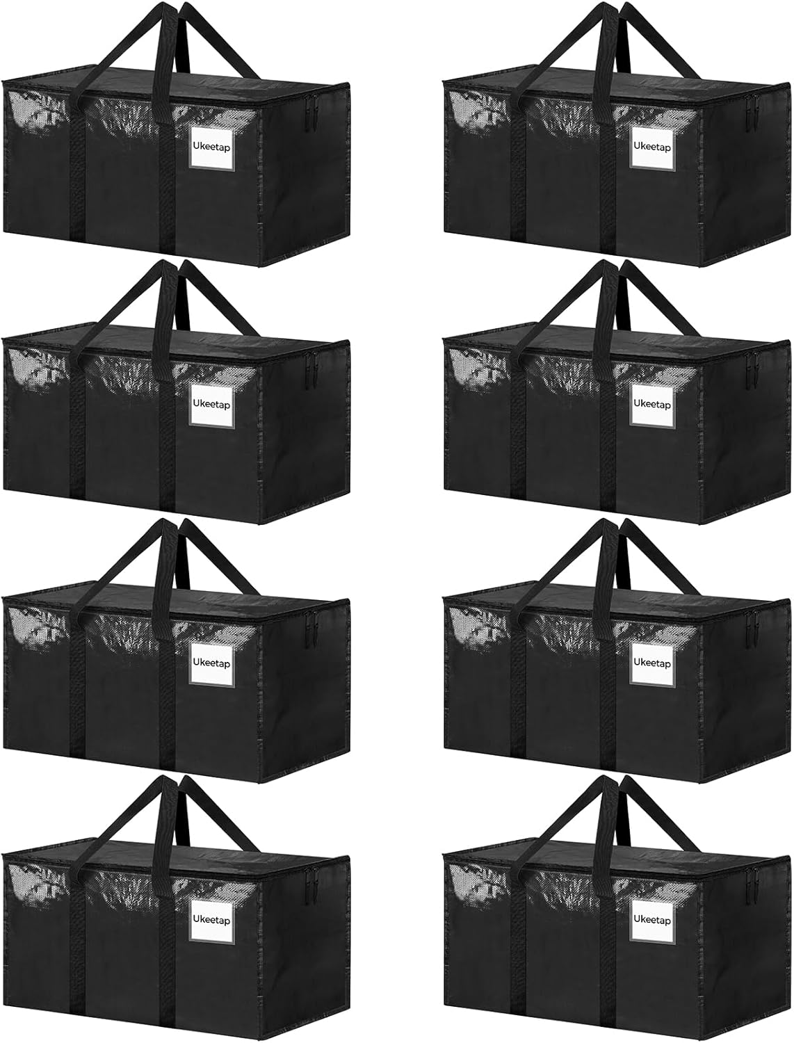8 Pack Extra Large Heavy Duty Moving Bags, Pink Storage Bins with Lids, Reinforced Handles & Heavy-Duty Zippers Moving Boxes Storage Bags Totes for Clothes Packing, Dorms, College Supplies, Pink