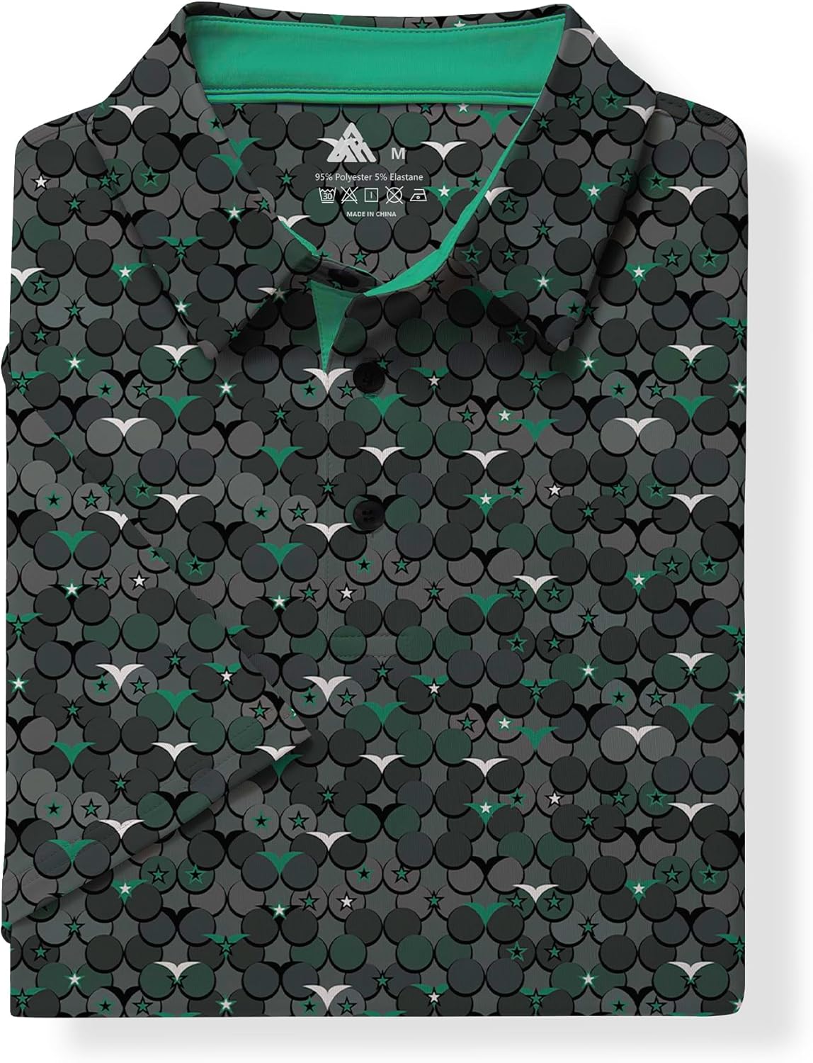 ZITY Men's Golf Shirts Short Sleeve Moisture Wicking Performance Print Patterns Casual Collared Golf Polo Shirt for Men