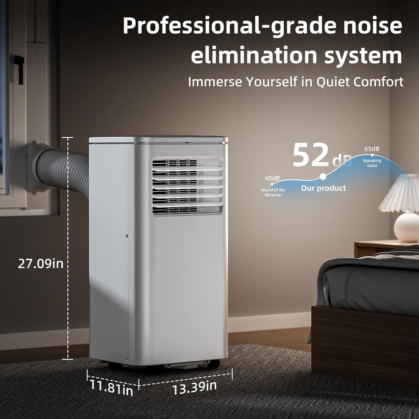 Antarctic Star 10000 BTU Portable Air Conditioner, 4-in-1 AC Unit with Cooling, Dehumidifier & Fan Modes, Sleep Mode, 24H Timer & Remote Control, Moving Wheels & Window Installation Kit