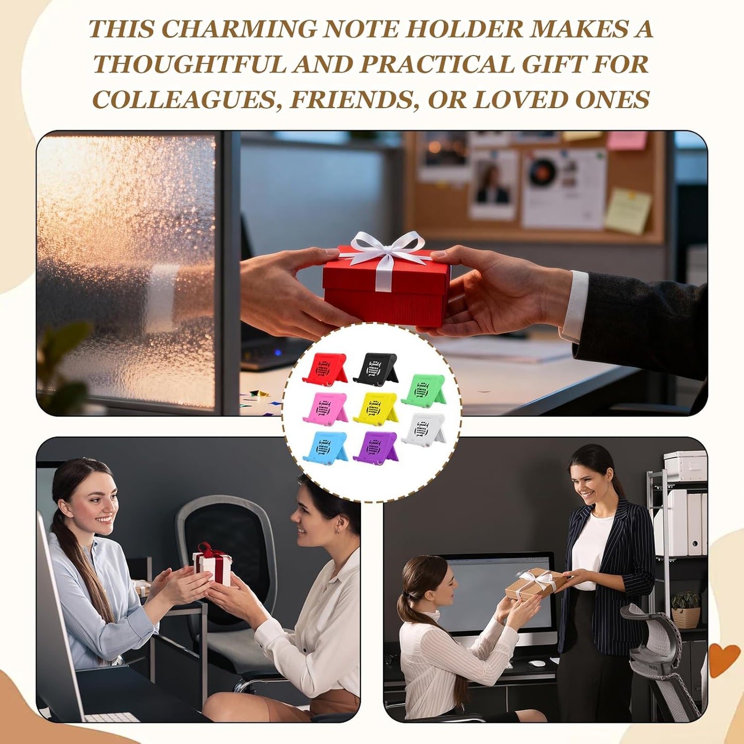 Qunclay 24 Pcs Employee Appreciation Gift Bulk Desktop Cell Phone Stand Holder for Desk Motivational Tablet Stand Thank You Gift for Team Office Coworkers Staff Nurse Week Teachers (Multicolor)