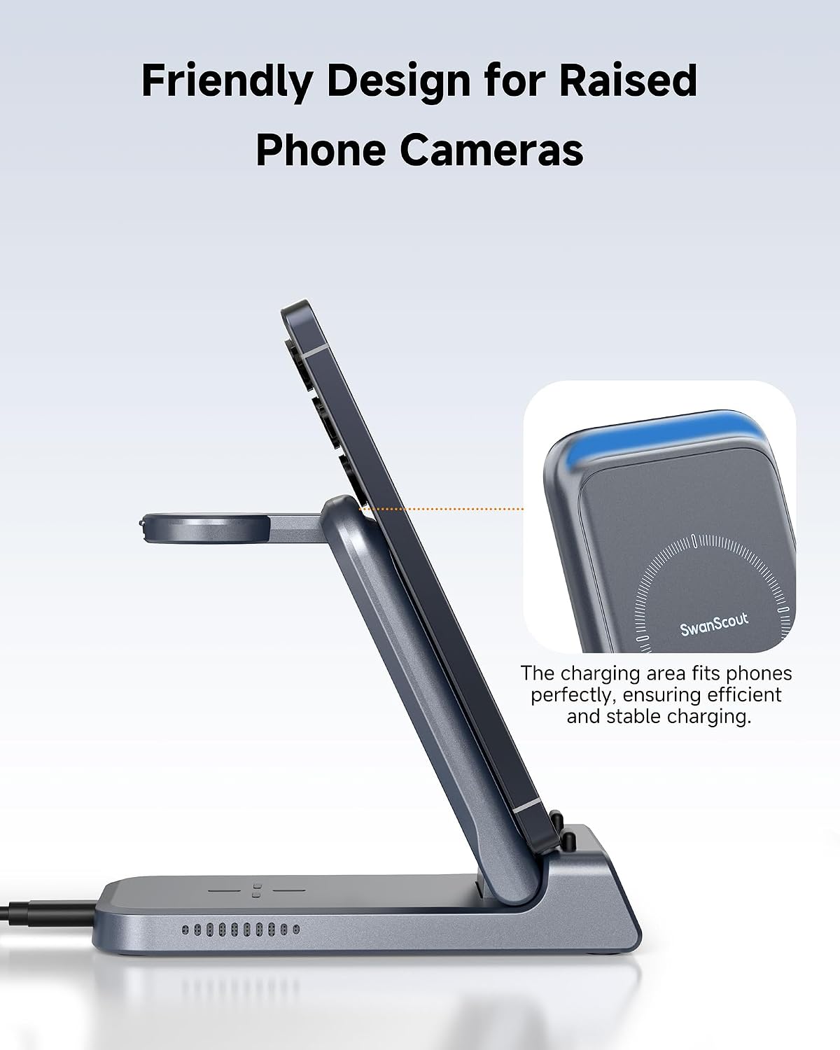 Charging Station for Samsung S26 Ultra, Wireless Charger for Galaxy S26/S25/S24/S23 Series, Galaxy Watch (Not for Watch 9/Ultra 2), Galaxy Buds 3 Pro/3, SwanScout 703S (No Adapter)