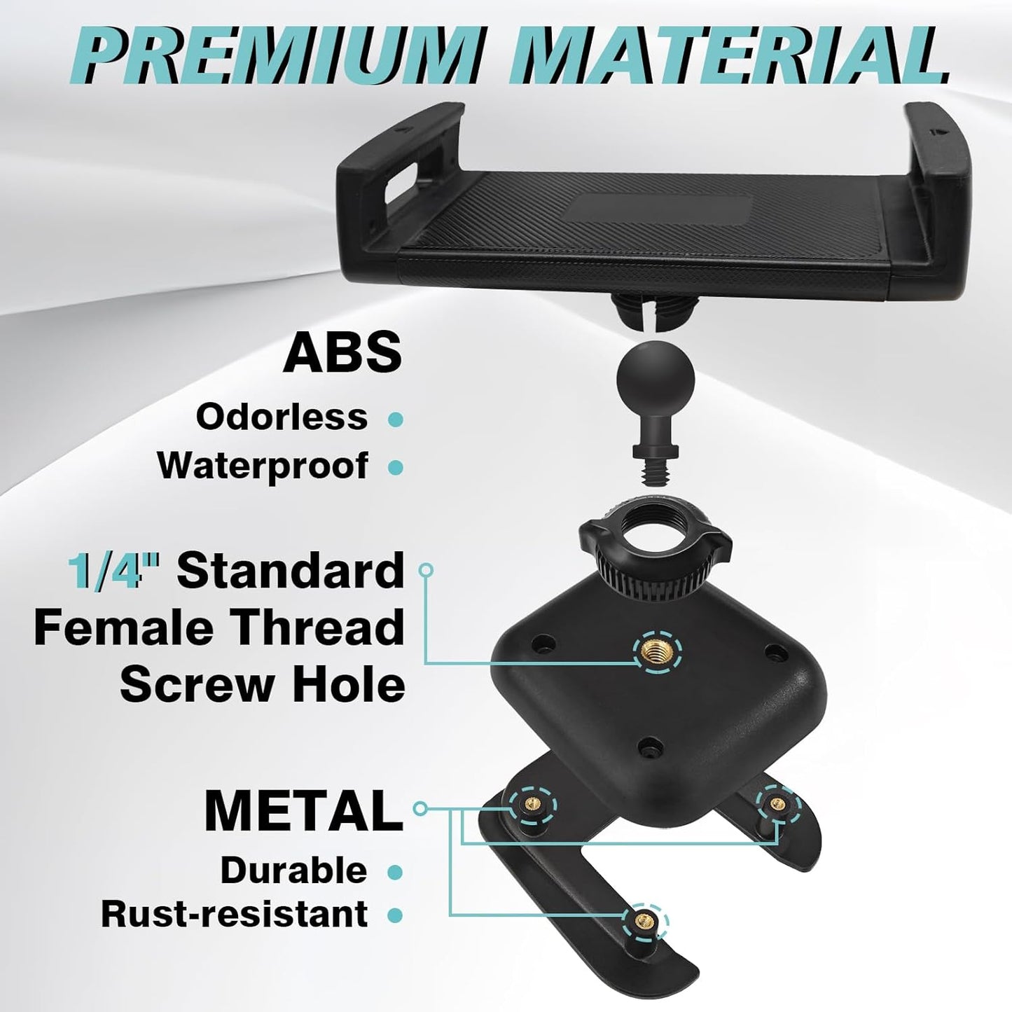 BestEvMod Seat Back Second Row Anchor 1/4 Screw Mount Phone Holder Tablet Mag Safe Compatible with 2022-2024 2025 2026 Rivian R1T&R1S Backseat fits All Phones&Android 360° Adjustable(Tablet Holder)