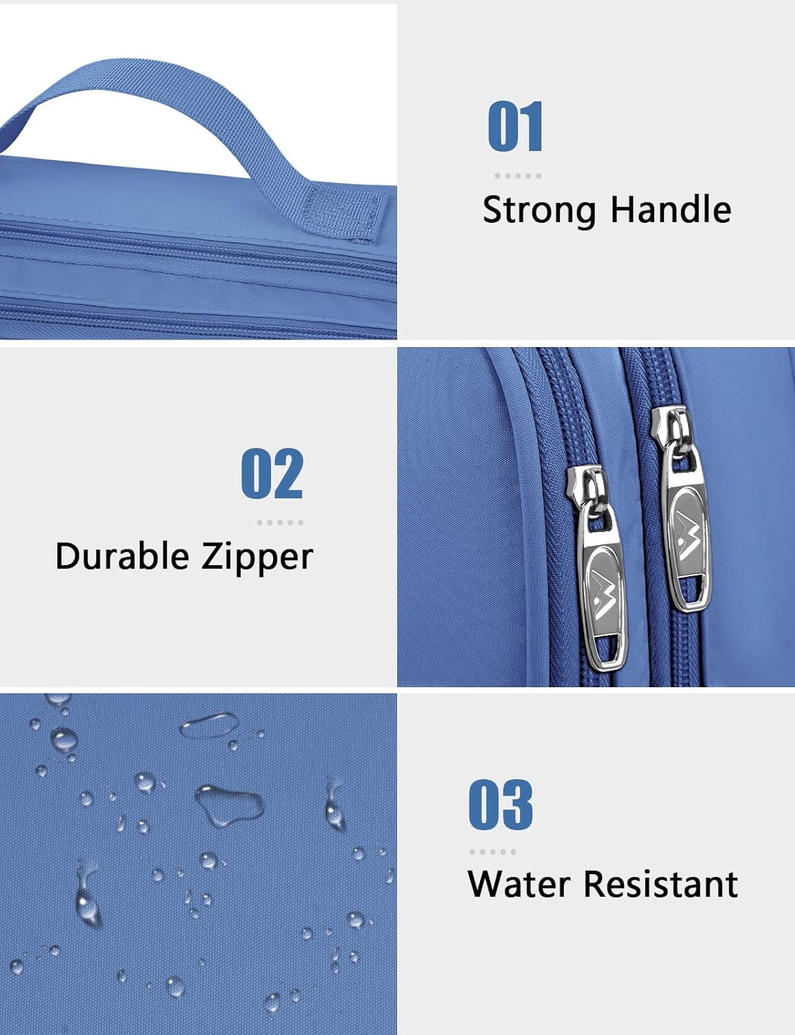 MATEIN Electronics Organizer, Cable Organizer Bag Electronic Accessories Case with Handle for Cable, Cord, Tablet, Charger, Phone, Double Layers Tech Case Travel Gifts for Men and Women, Blue