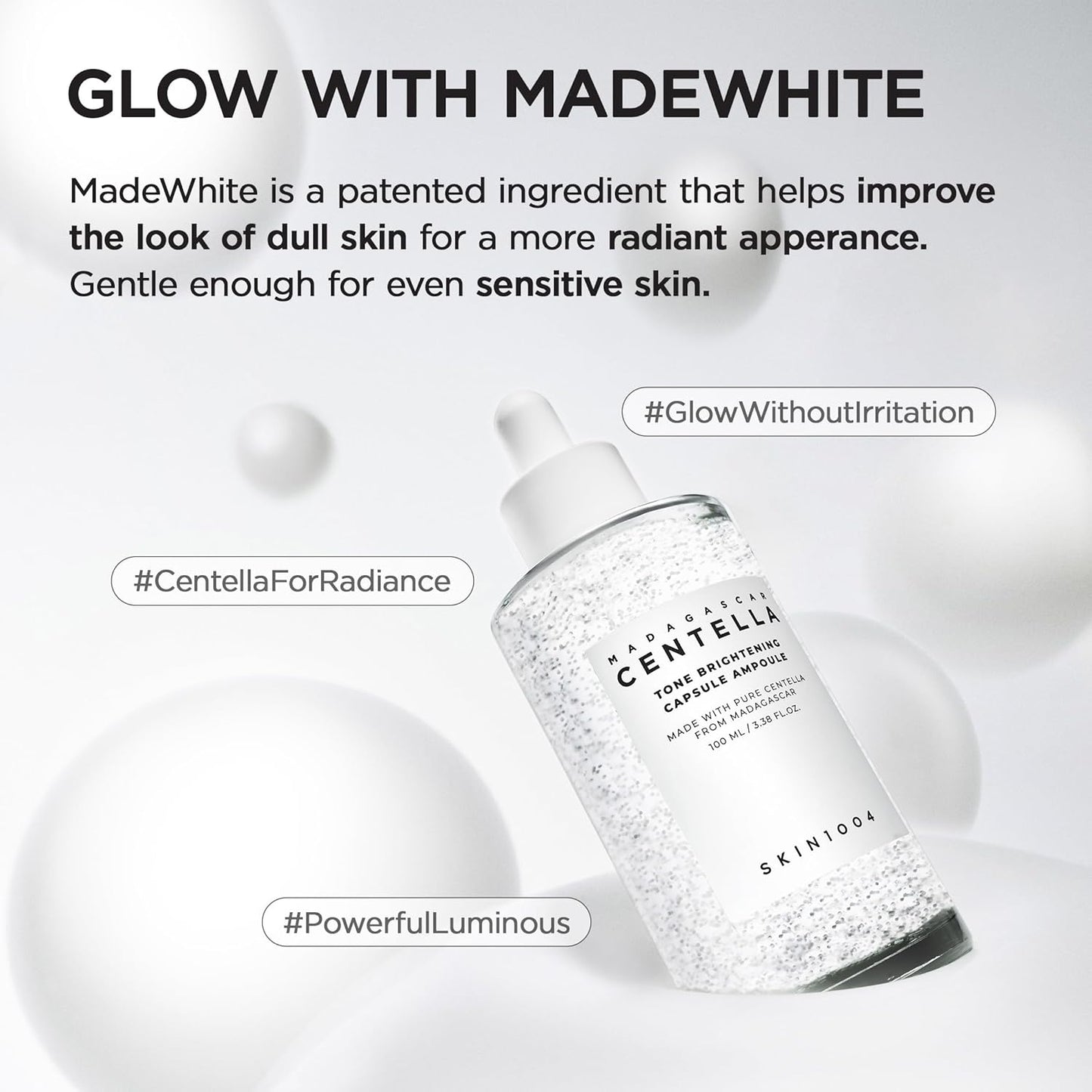 SKIN1004 Tone Balancing Capsule Ampoule, Niacinamide & Centella Serum for Face, Korean Hydrating Facial Serum for Unevne Skin Tone with Tranexamic Acid, Korean Skin Care, 3.38 fl.oz / 100ml