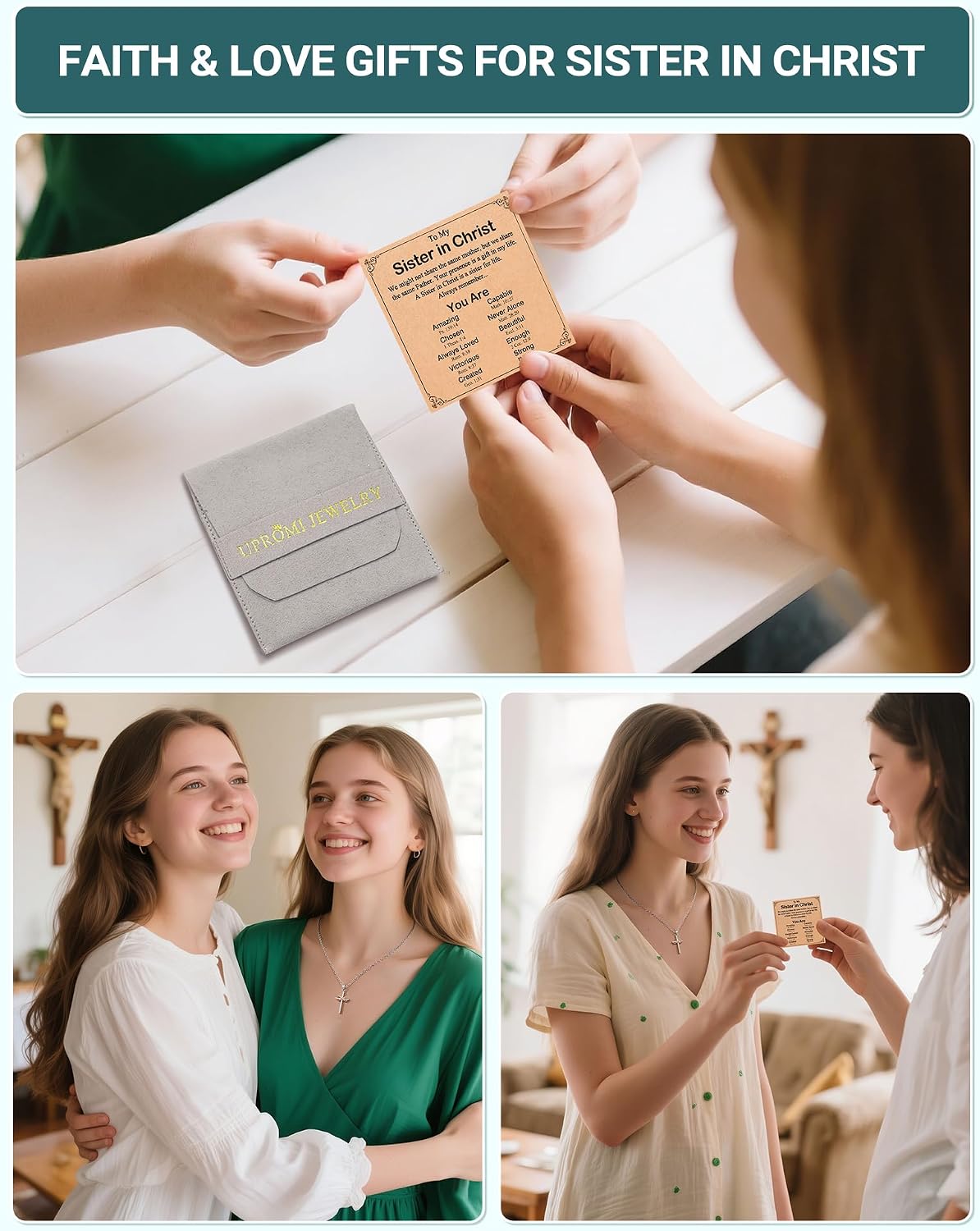 UPROMI To My Friend/Sister in Christ/Granddaughter/Daughter/Niece Gifts