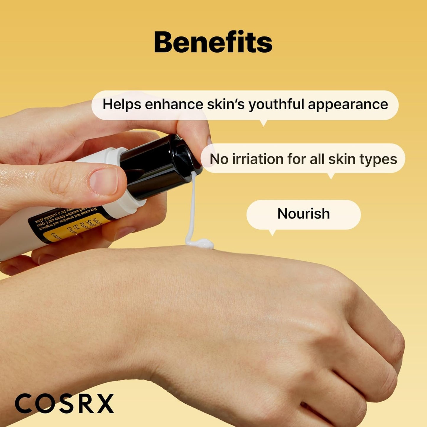 COSRX Snail Mucin Peptide Under Eye Cream, 73.7% Snail Mucin and Niacinamide, Eye Care, Eye Cream Anti Aging, Korean Eye Cream for Dark Circles, Korean Skin Care, 0.84 fl oz