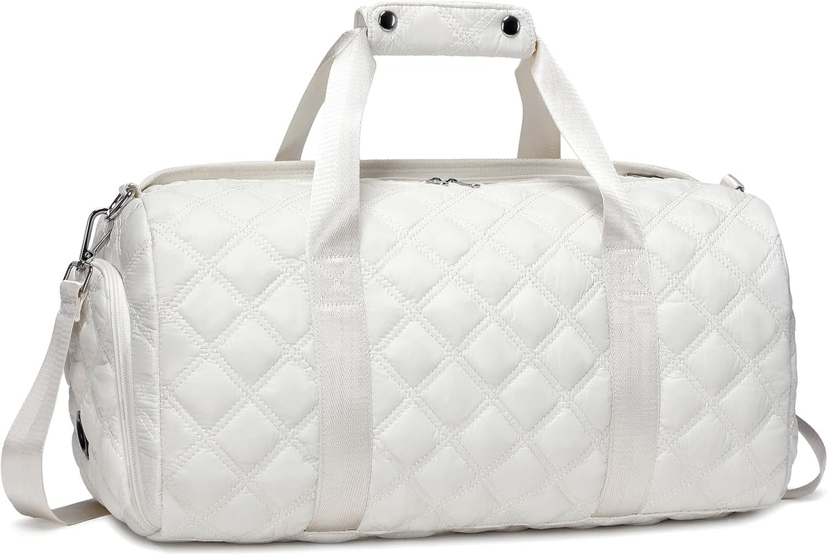 Octsky Gym Bag for Women with Shoe & Wet Compartment (Beige)