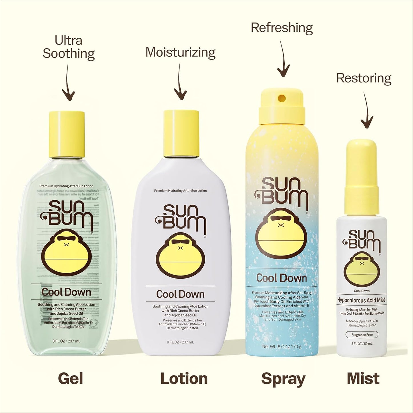 Sun Bum Cool Down Aloe Vera Gel - Vegan After Sun Care to Soothe and Hydrate Sunburn - 8 oz