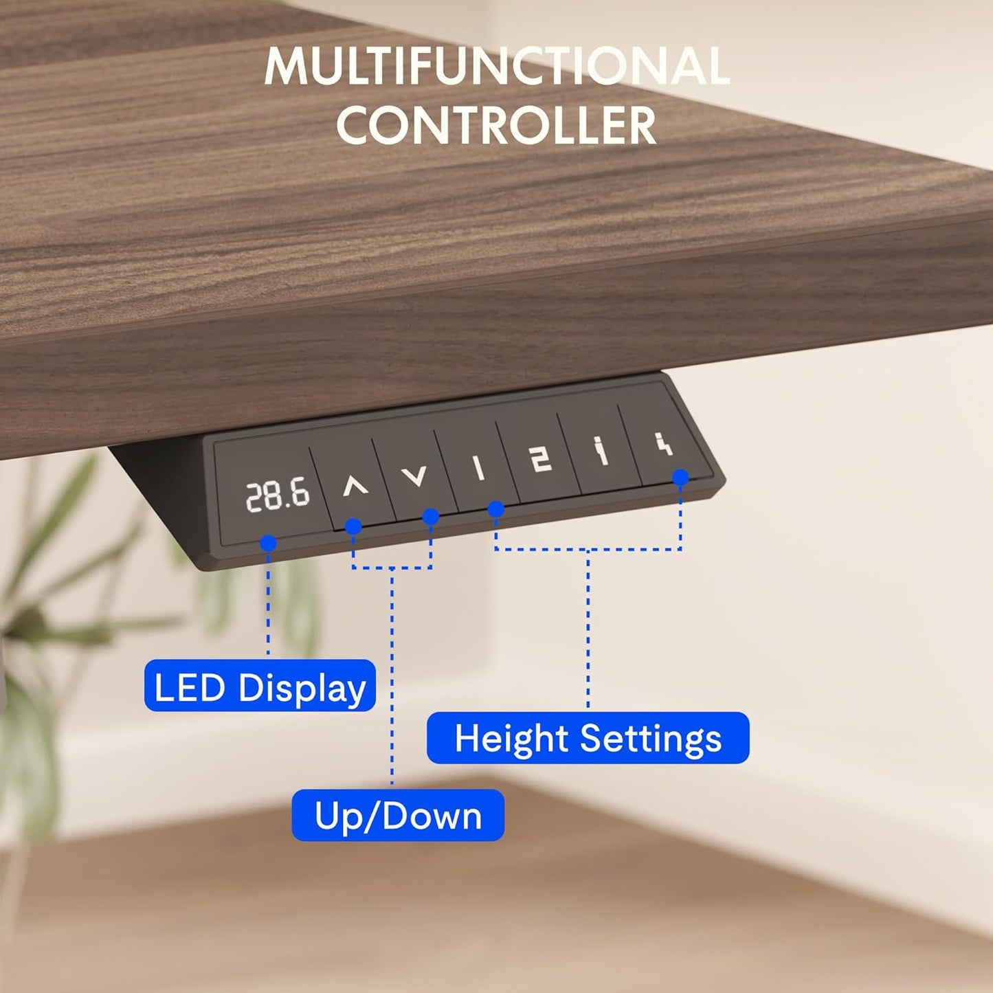 FLEXISPOT 60"x24" One-Piece Electric Standing Desk, 1" Thick Seamless Desktop for Home Office, Study & Multi-Monitor Setup, Black Walnut