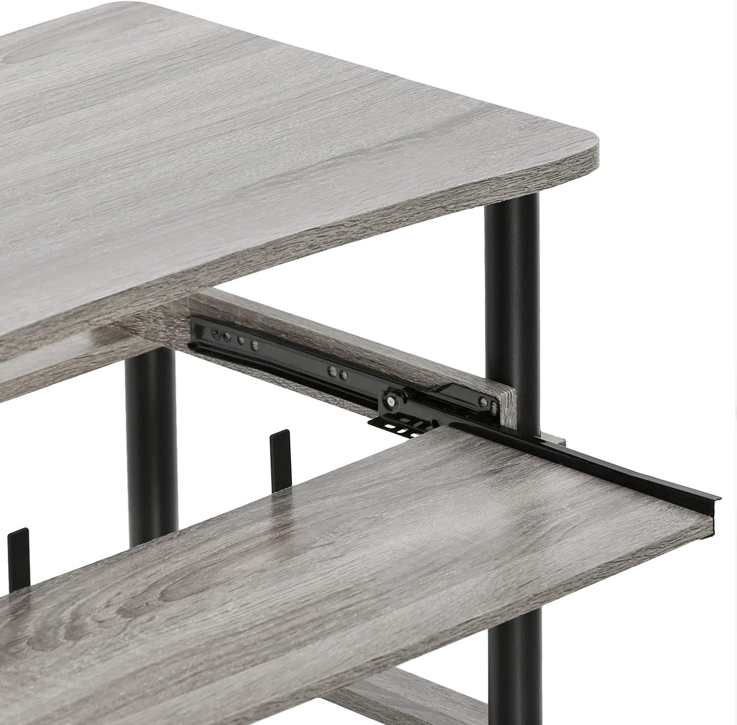 Furinno 10016GYW/BK Home Laptop Notebook Computer Desk, French Oak Grey/Black