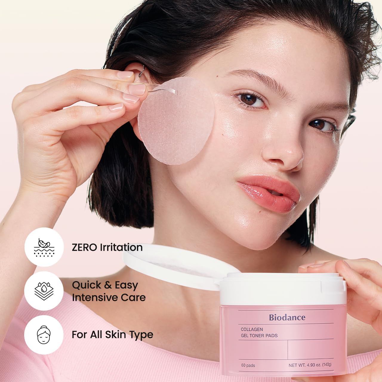Biodance Collagen Gel Toner Pads, Pore Minimizer for Face, Improving Elasticity, Plumping Toner Pads for Sensitive Skin, Pre-Soaked Pads, Korean Skin Care, Mothers Day Giftsㅣ60 Pads