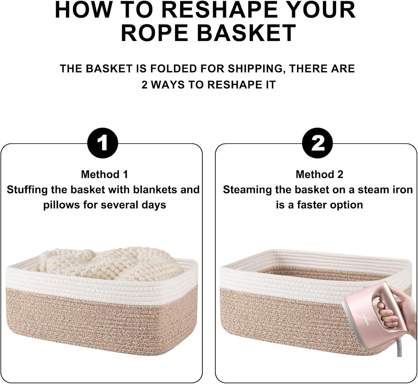 OIASKET Storage Baskets for Organizing 3 Pack, Woven Baskets for Shelves, | Closet Organizer Bins with Handle, Empty Gift Basket, Toy Storage for Toys, Blankets, Towels, Clothes, Books, 15"x11.42"x6.7"