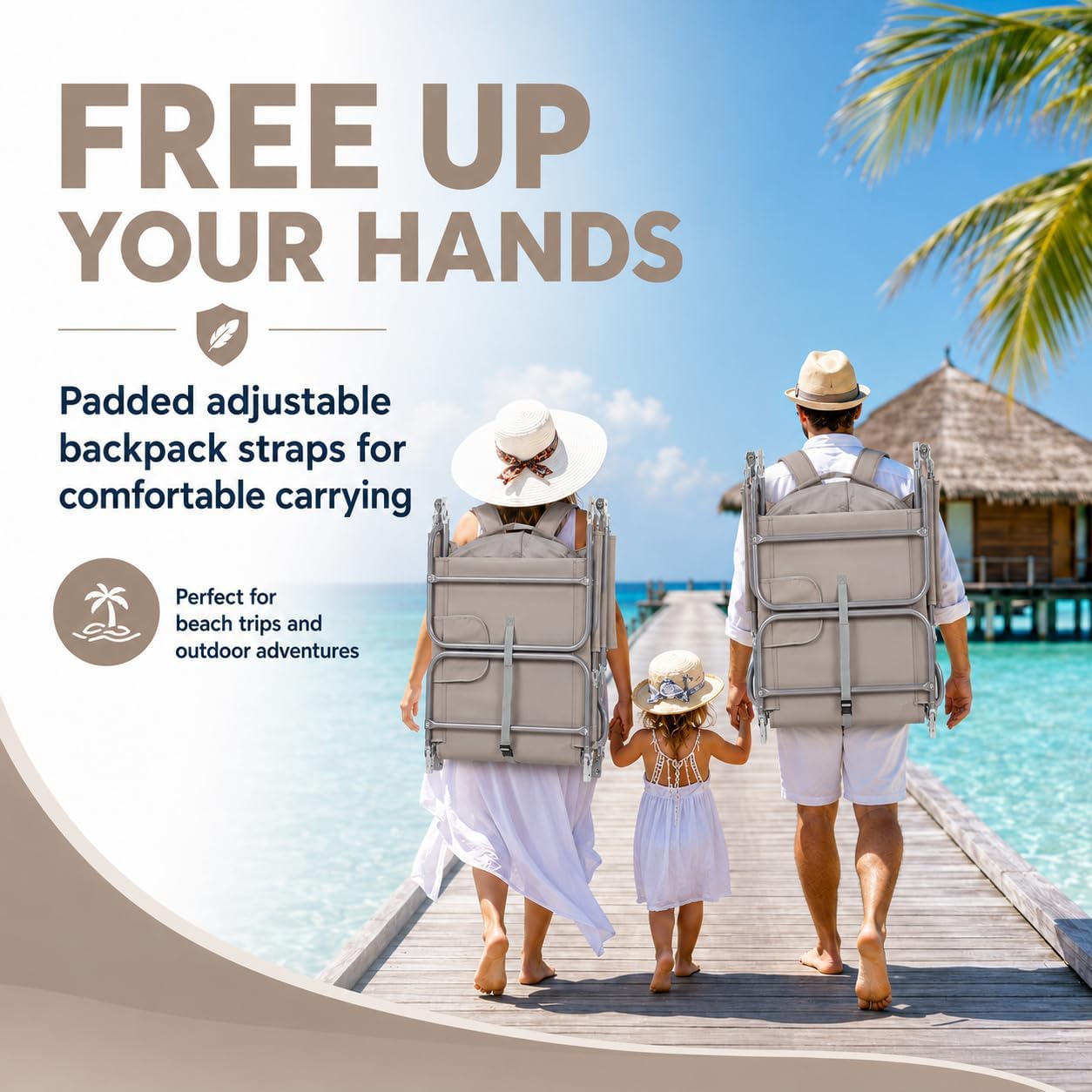 Backpack Beach Tanning Lounge Chair with Canopy Shade Face Hole Padded Adjustable Washable, 6 Position Layout Chair for Outside Sunbathing Poolside Lawn, UPF 50+ Wind-Resistant Sun Shade, Patented