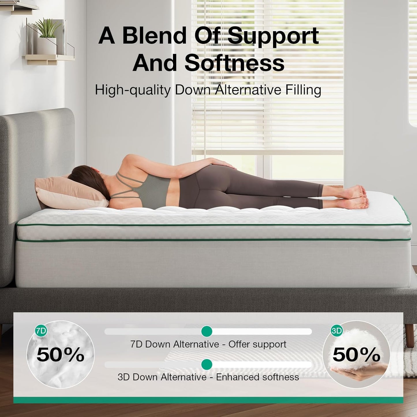 Novilla Twin Mattress Topper, Extra Thick Pillow Top Mattress Pad, Down Alternative Fill Breathable Cover, 8-21" Deep Pocket Soft Bed Topper for Back Pain Relief