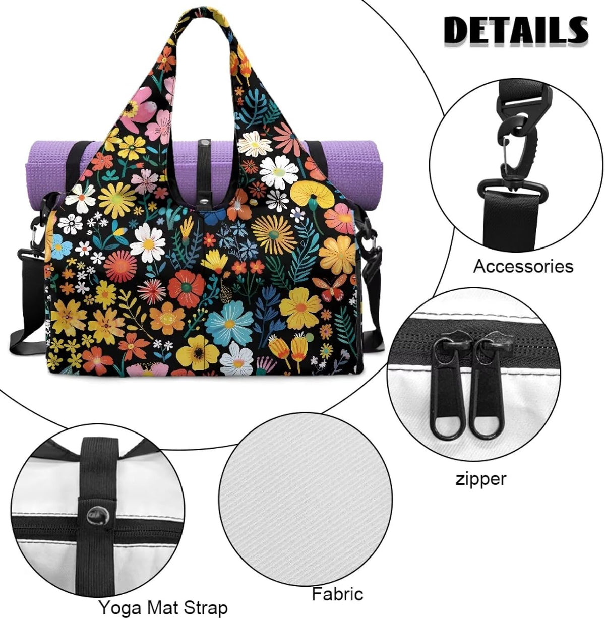 Yoga Mat Bag for Men Women Canvas Yoga Mat Carrier Take In Out Mat Easily for Beach Swim Bags Pool Sports Gym