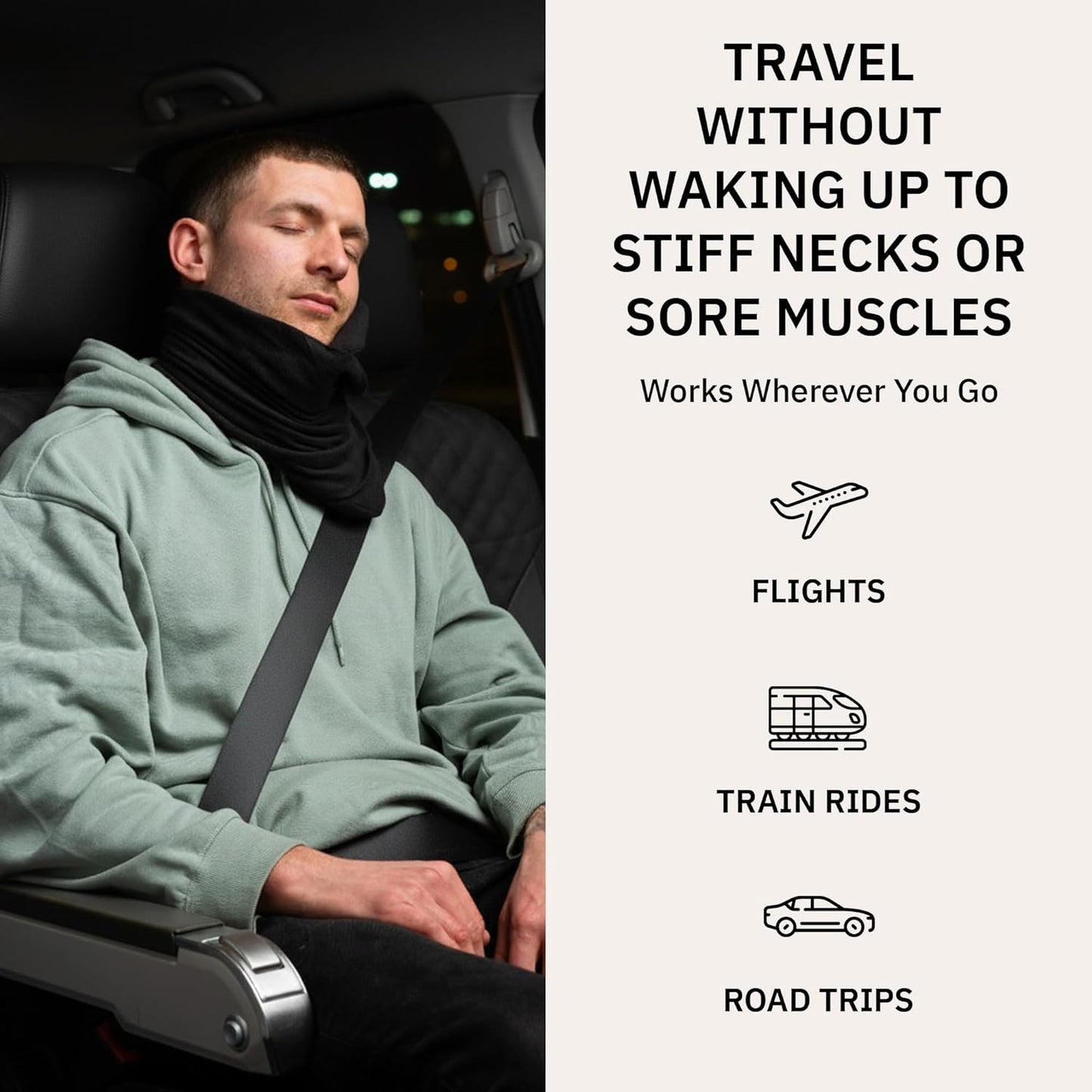 Trtl Pillow - Scientifically Proven, Super Soft Neck Support Travel Pillow for Airplanes - Lightweight and Machine Washable - Ergonomic Design for Traveling on Flights, Cars, and Trains - Black