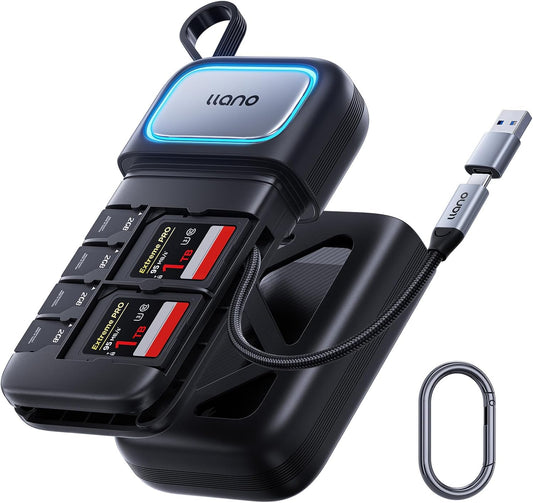 llano SD/Micro SD 3.0 Card Reader Holder Case, USB 3.2 Gen1(5Gbps)