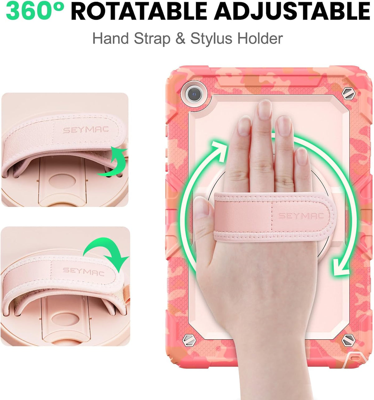 SEYMAC Case for Samsung Galaxy Tab A11+/A9+ Plus 11", Multicolor/Pink