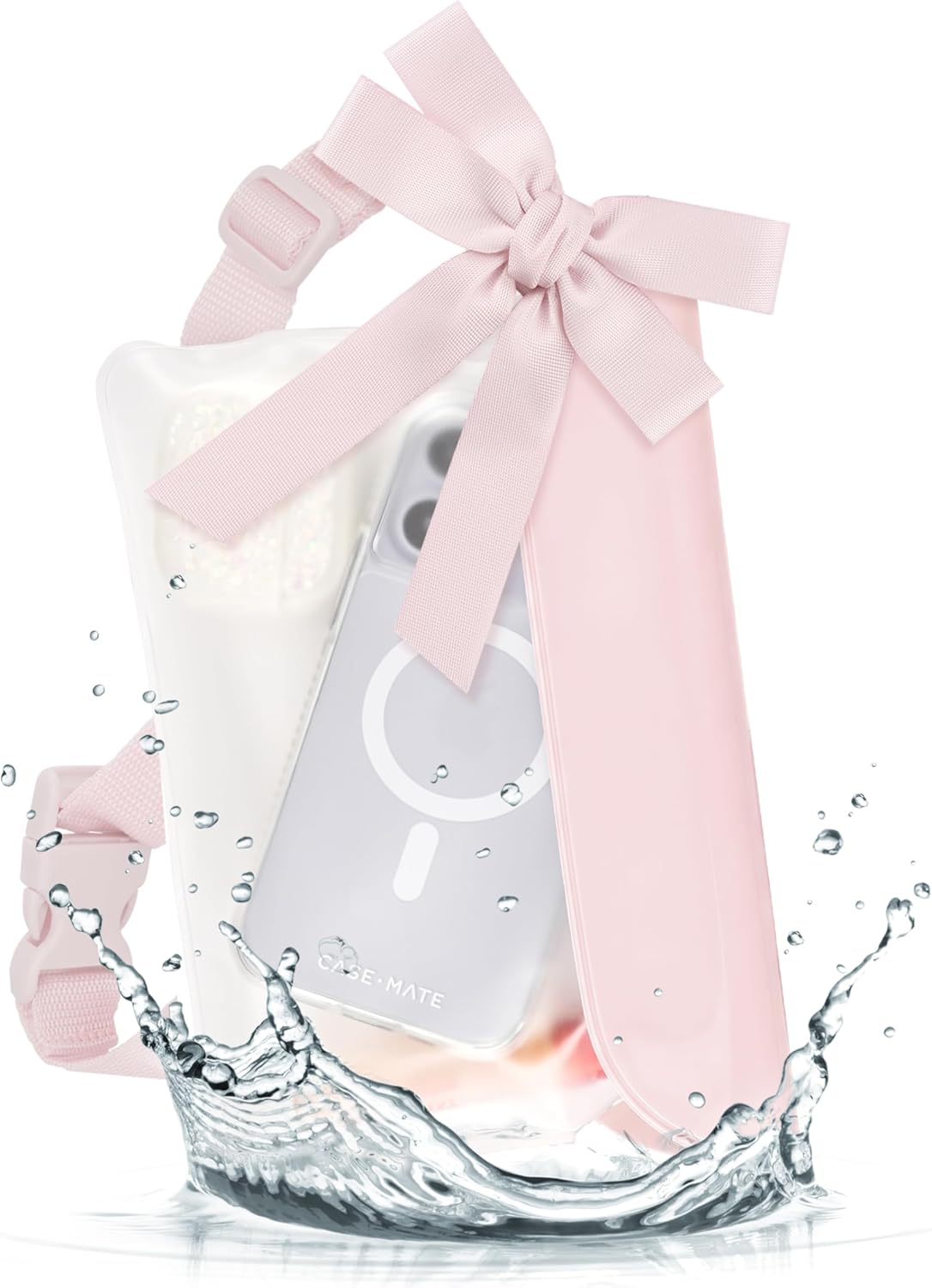 Case-Mate Soap Bubble IP68 Waterproof Phone Pouch/Case with Triple Seal Protection, Adjustable Strap - Waterproof Fanny Pack for iPhone 17 Pro Max/iPhone 16 Pro Max/15/14/S26/S25/Pixel 10 - Iridescent