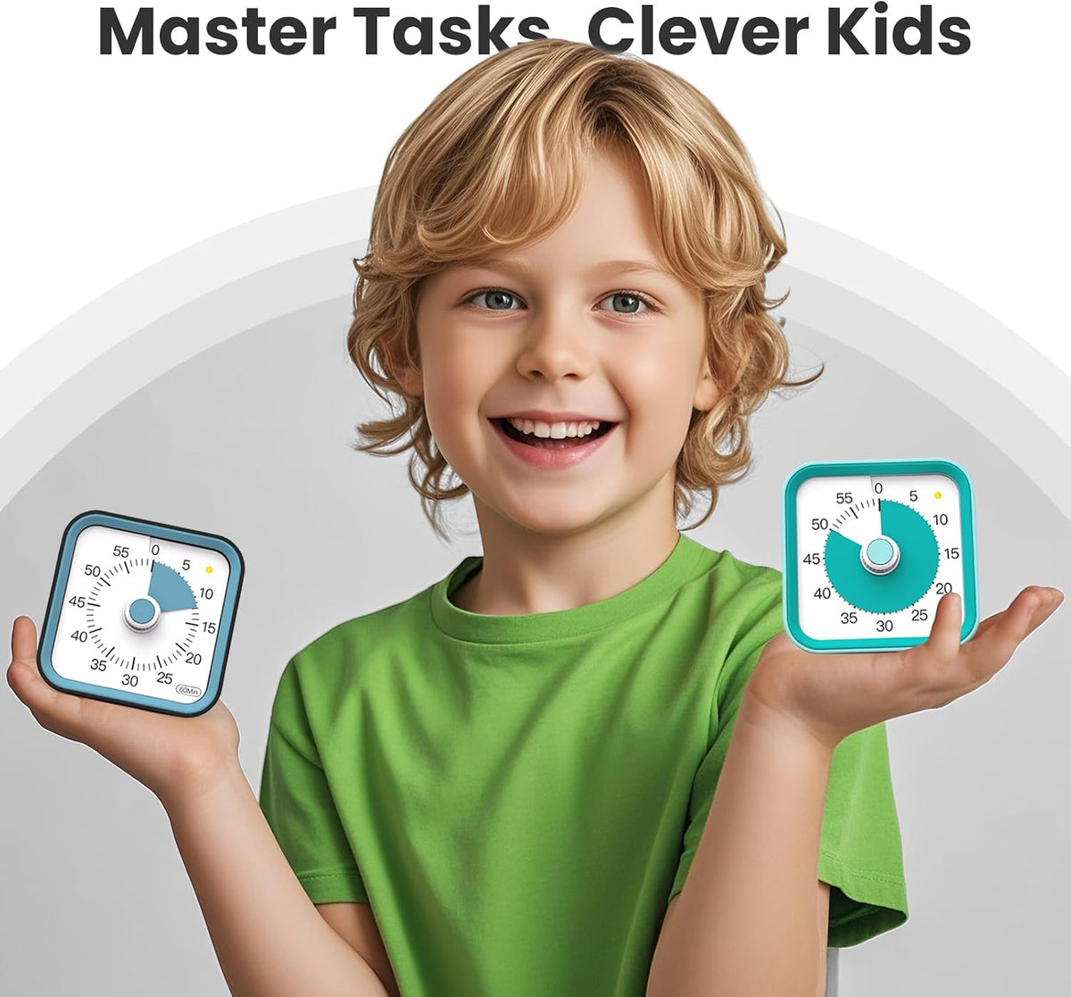 Visual Timer for Kids, Cute Timer with Pause Function, Green
