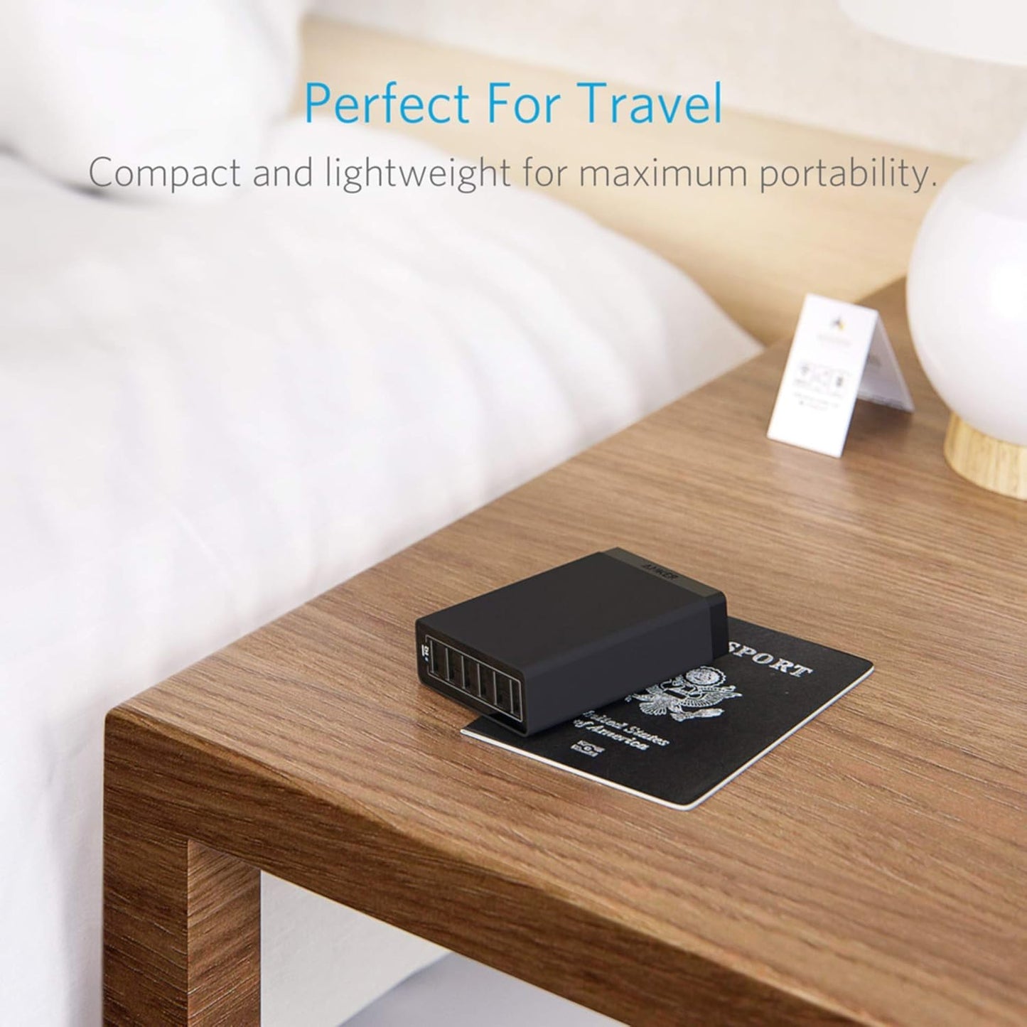 Anker Desktop Charger, 60W 6 Port USB Multiple Charging Hub, PowerPort 6 Multiple USB Charger, Campatible with iPhone, iPad, MacBook, Galaxy, LG, HTC, and More