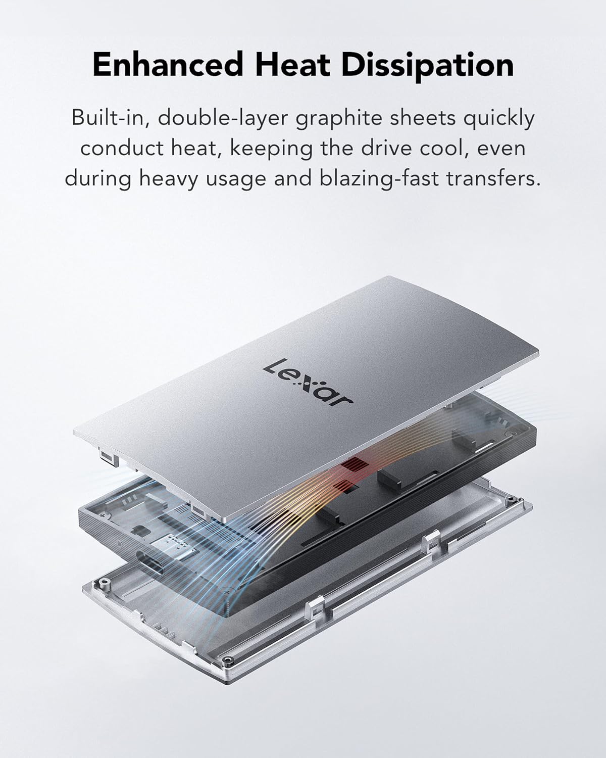 Lexar ES3 1TB External SSD, USB 3.2 Gen2 Portable SSD, PSSD Up to 1050MB/s Read, 1000MB/s Write, External Solid State Drive Compatible with iPhone 17 Series/Mac/PS5/XBOX/Laptop/PC, Silver
