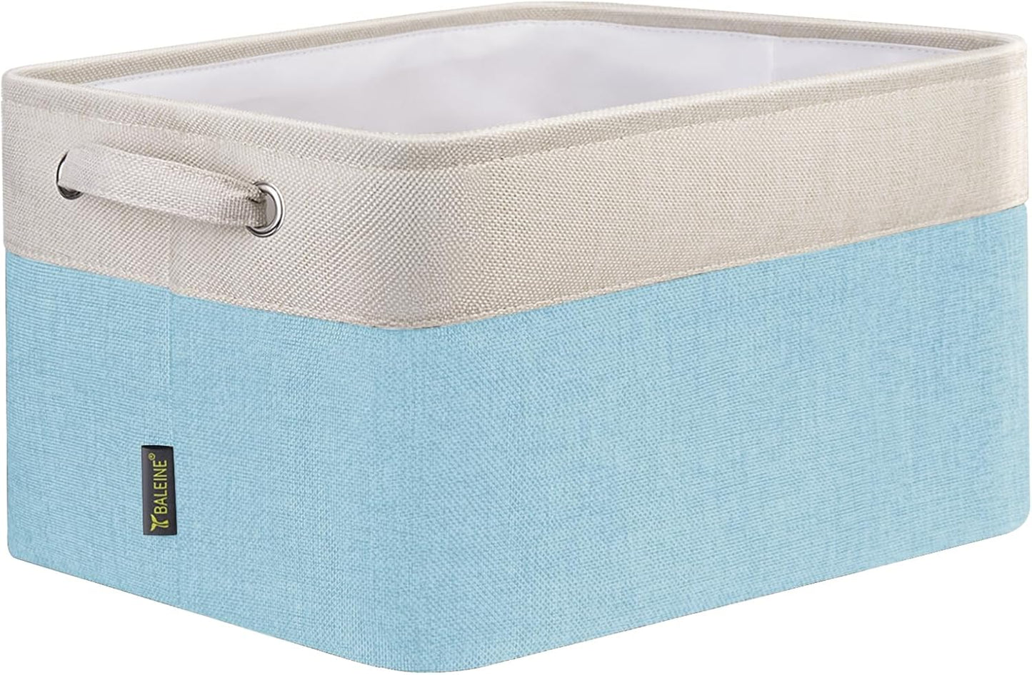 BALEINE 1 Pack Fabric Closet Storage Bins for Shelves, Linen Closet Organizers and Storage, Decorative Baskets for Organizing, Shelf, Clothes, Home, Office (Skyblue, 15''x11''x9.5'')